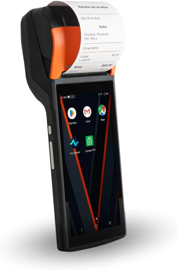 دستگاه پوز PDA مولتزو با پرینتر حرارتی پرسرعت 58 میلیمتری، اندروید 12، صفحه لمسی 5.45 اینچی، تبلت موبایل دستی SUNMI، بارکدخوان 1D/2D، مشکی دستگاه پوز PDA مولتزو با پرینتر حرارتی پرسرعت 58 میلیمتری، اندروید 12، صفحه لمسی 5.45 اینچی، تبلت موبایل دستی SUNMI، بارکدخوان 1D/2D، مشکی