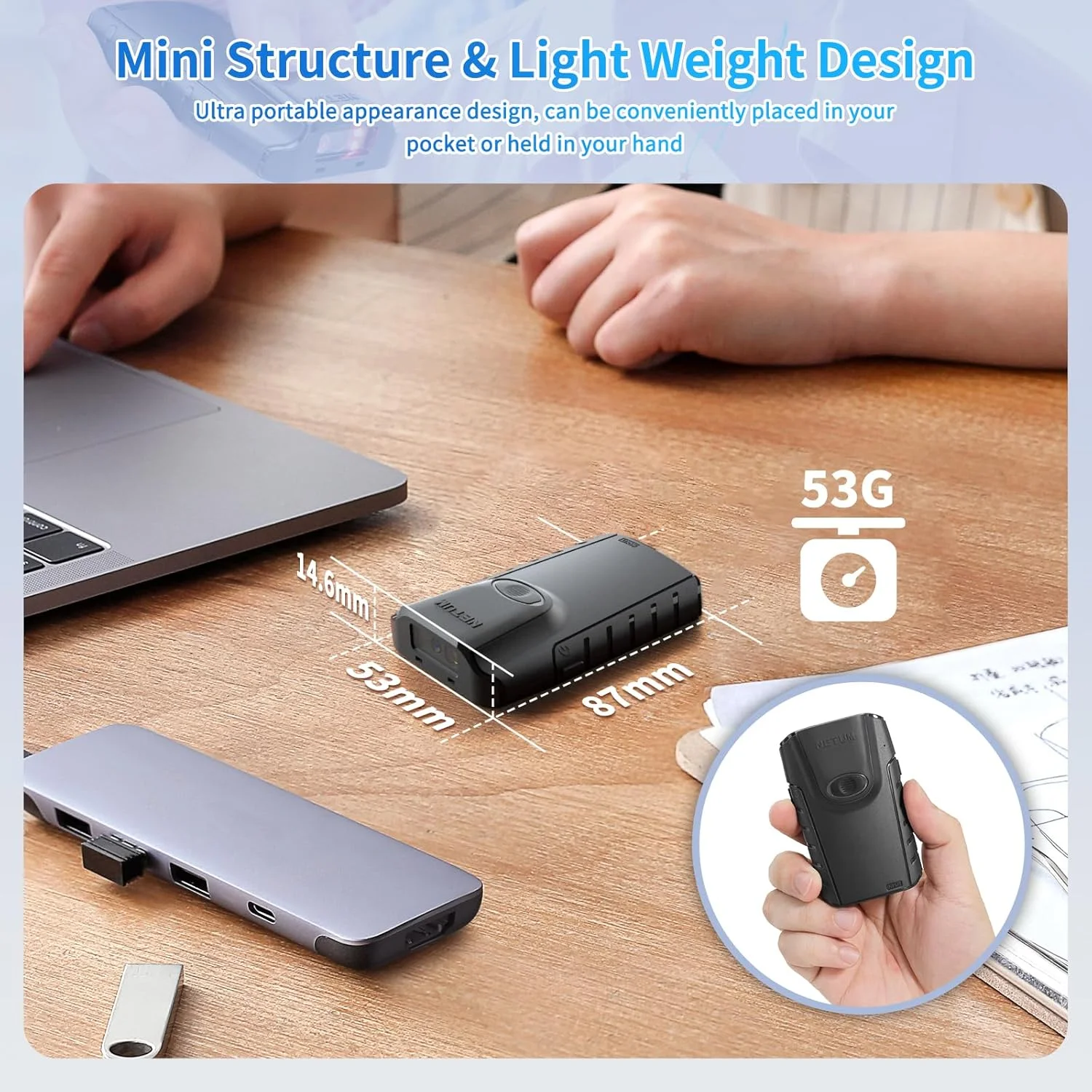 بارکد خوان دو بعدی بلوتوثی NETUM، بارکد خوان QR کوچک قابل حمل 3 در 1، اسکنر تفنگی بی سیم اتوماتیک با گیره پشتی، سازگار با تبلت iOS Android Windows MacOS برای انبارداری و POS (2D - E800) بارکد خوان دو بعدی بلوتوثی NETUM، بارکد خوان QR کوچک قابل حمل 3 در 1، اسکنر تفنگی بی سیم اتوماتیک با گیره پشتی، سازگار با تبلت iOS Android Windows MacOS برای انبارداری و POS (2D - E800)