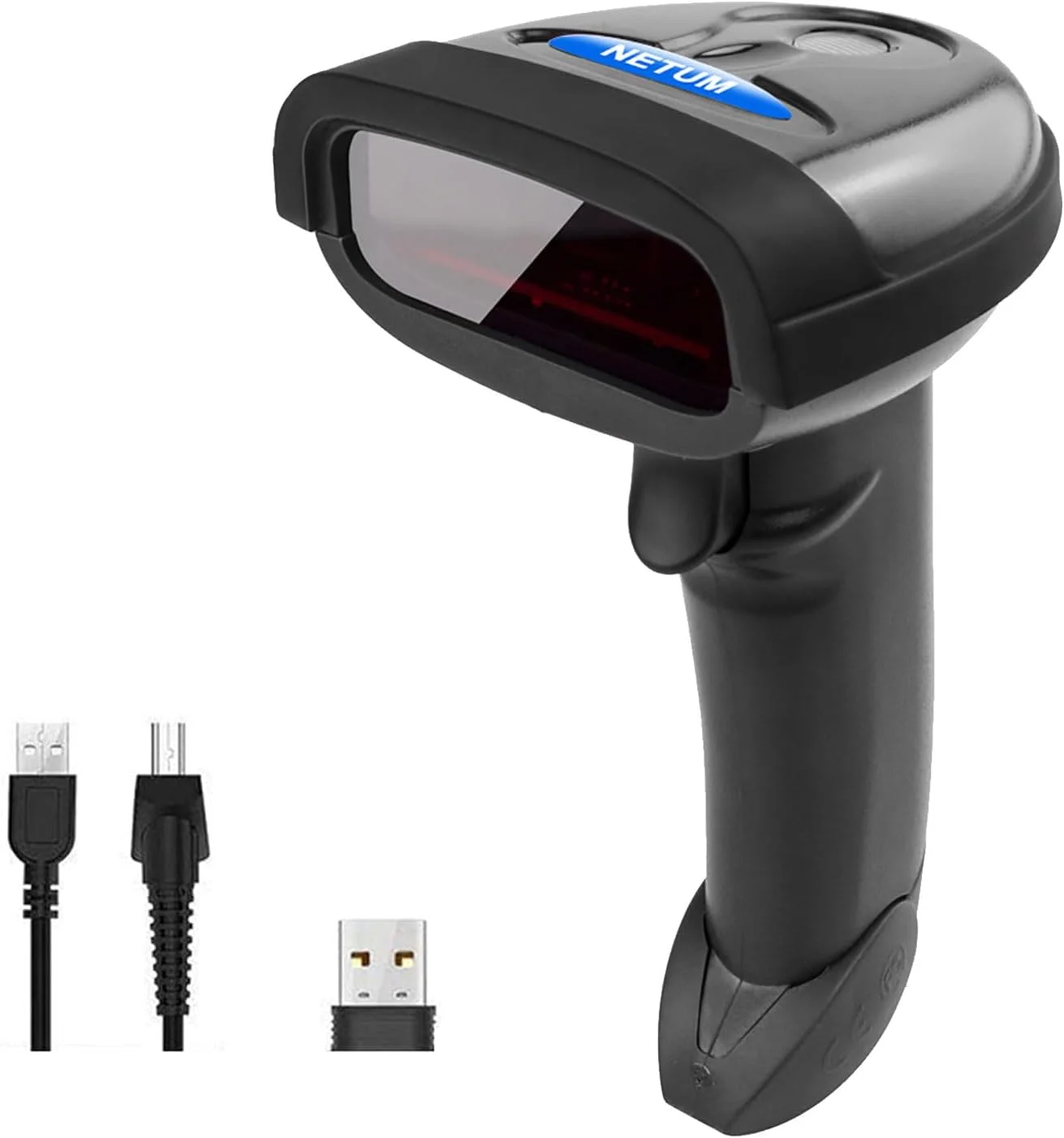 اسکنر بارکد بی سیم NETUM 2.4GHz، بارکد خوان بی سیم دستی، USB قابل شارژ، بی سیم/سیمی برای لپ تاپ، سیستم POS مدل NT-1698W