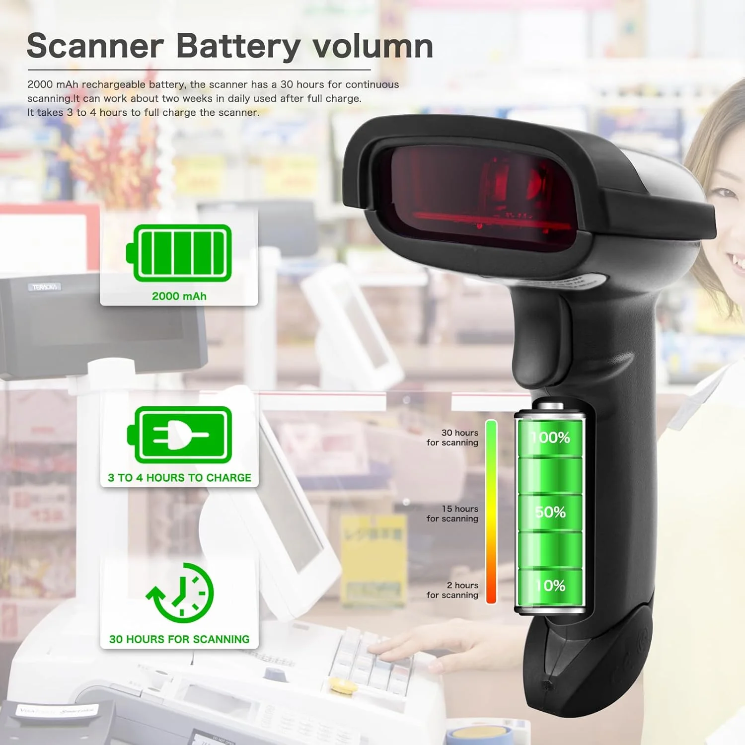 اسکنر بارکد بی سیم NETUM 2.4GHz، بارکد خوان بی سیم دستی، USB قابل شارژ، بی سیم/سیمی برای لپ تاپ، سیستم POS مدل NT-1698W اسکنر بارکد بی سیم NETUM 2.4GHz، بارکد خوان بی سیم دستی، USB قابل شارژ، بی سیم/سیمی برای لپ تاپ، سیستم POS مدل NT-1698W