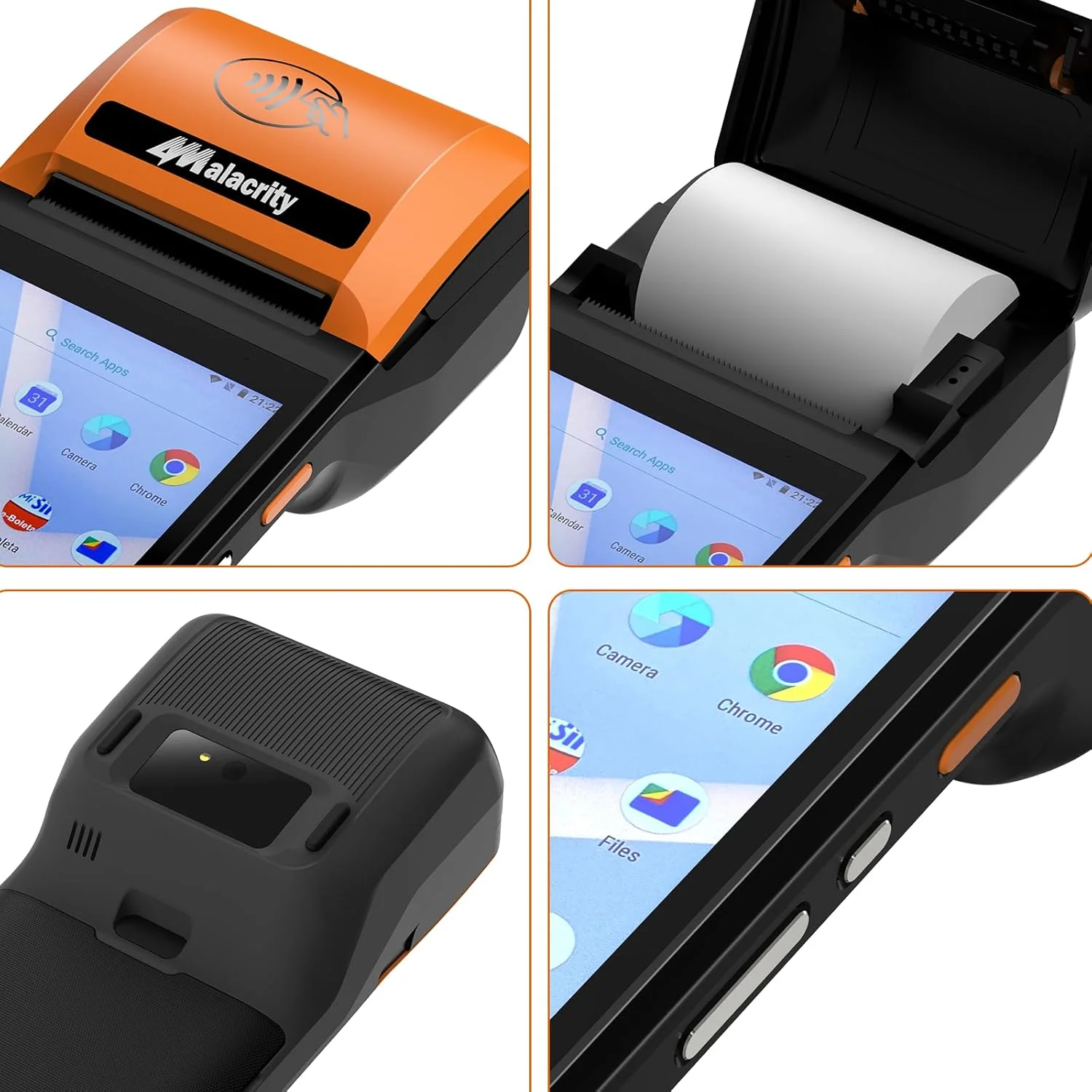 پرینتر رسید POS Alacrity، پرینتر PDA دستی دستگاه POS موبایل صفحه لمسی 5.5 اینچی پرینتر حرارتی 58 میلی متری اندروید 8.1 پشتیبانی از ارتباطات 4G WiFi بلوتوث نارنجی پرینتر رسید POS Alacrity، پرینتر PDA دستی دستگاه POS موبایل صفحه لمسی 5.5 اینچی پرینتر حرارتی 58 میلی متری اندروید 8.1 پشتیبانی از ارتباطات 4G WiFi بلوتوث نارنجی