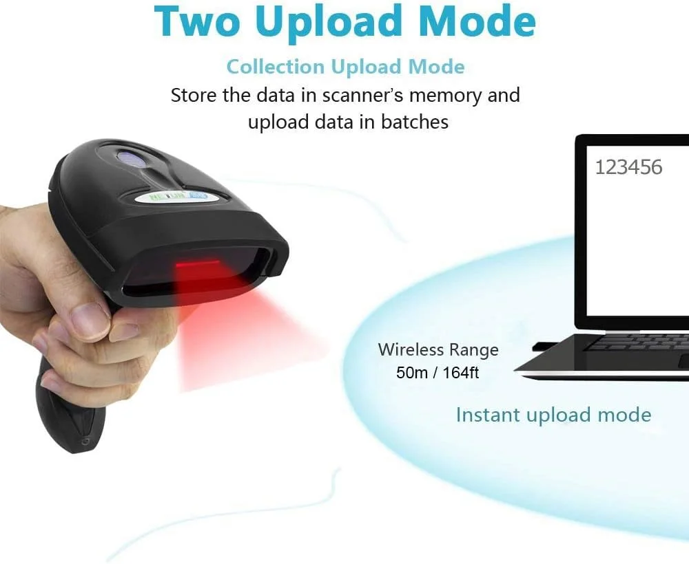 اسکنر بارکد بی سیم NETUM 2.4GHz، بارکد خوان بی سیم دستی، USB قابل شارژ، بی سیم/سیمی برای لپ تاپ، سیستم POS مدل NT-1698W اسکنر بارکد بی سیم NETUM 2.4GHz، بارکد خوان بی سیم دستی، USB قابل شارژ، بی سیم/سیمی برای لپ تاپ، سیستم POS مدل NT-1698W
