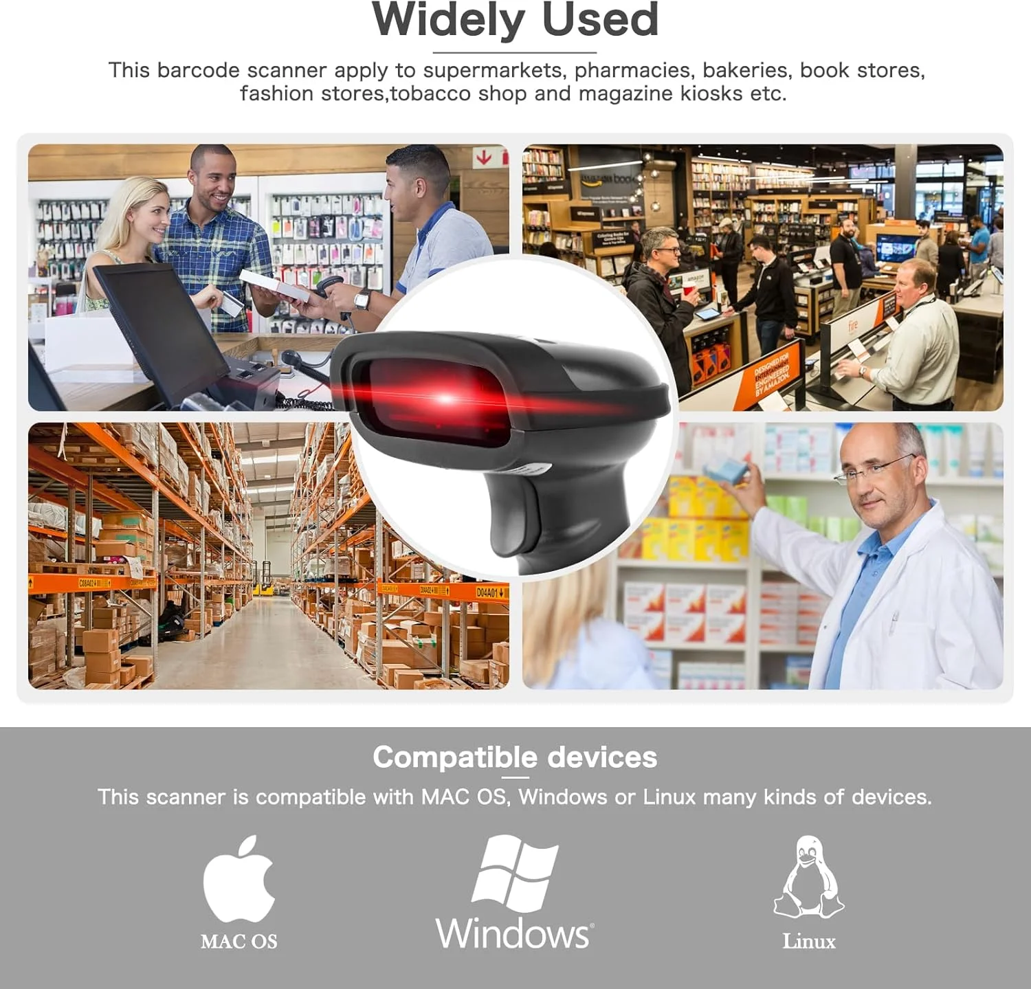 اسکنر بارکد بی سیم NETUM 2.4GHz، بارکد خوان بی سیم دستی، USB قابل شارژ، بی سیم/سیمی برای لپ تاپ، سیستم POS مدل NT-1698W اسکنر بارکد بی سیم NETUM 2.4GHz، بارکد خوان بی سیم دستی، USB قابل شارژ، بی سیم/سیمی برای لپ تاپ، سیستم POS مدل NT-1698W