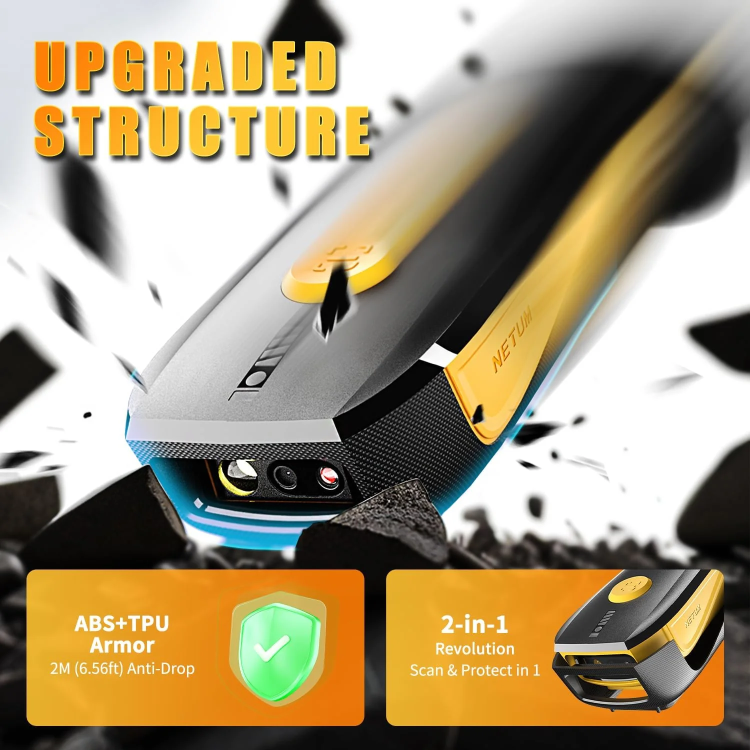 اسکنر بارکدخوان QR کد NETUM CS7501 - اسکنر بارکد بلوتوثی ارتقا یافته، مینی بارکدخوان قابل حمل 1D و 2D برای مدیریت موجودی، اسکنر تصویر بی سیم برای تبلت ها، اندروید، iOS، PC و سیستم های POS اسکنر بارکدخوان QR کد NETUM CS7501 - اسکنر بارکد بلوتوثی ارتقا یافته، مینی بارکدخوان قابل حمل 1D و 2D برای مدیریت موجودی، اسکنر تصویر بی سیم برای تبلت ها، اندروید، iOS، PC و سیستم های POS