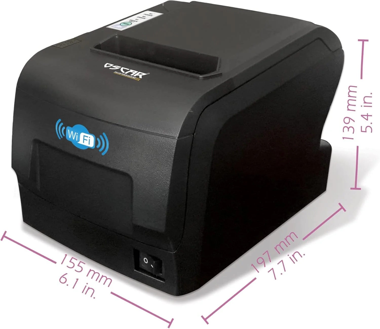 چاپگر رسید حرارتی بی سیم وای فای 80 میلی متری OSCAR Value Your Business POS88W با برش خودکار، مشکی، Wireless+USB+Ethernet چاپگر رسید حرارتی بی سیم وای فای 80 میلی متری OSCAR Value Your Business POS88W با برش خودکار، مشکی، Wireless+USB+Ethernet