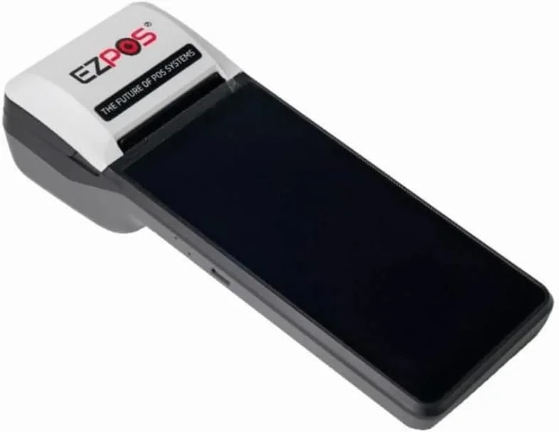 دستگاه PDA پوز دستی EZPOS® با چاپگر حرارتی رسید 58 میلی‌متری 1080P، صفحه لمسی 5.5 اینچی و سیستم عامل اندروید 12.0، پشتیبانی از 3/4/5G، WiFi، بلوتوث، NFC. دارای 3 گیگابایت رم و 32 گیگابایت رام