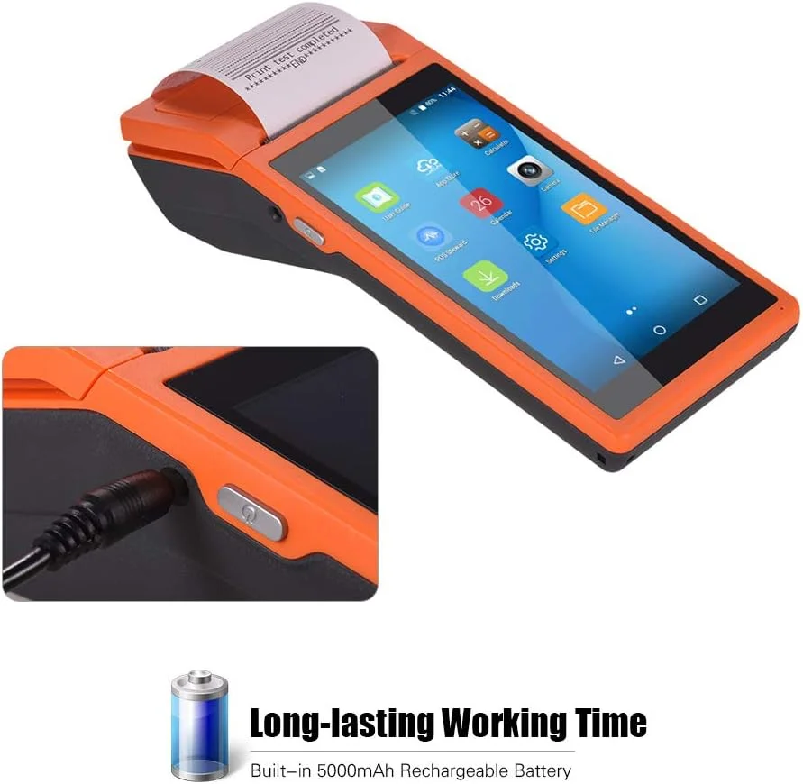 پرینتر PDA دستی همه کاره Hingers، ترمینال POS هوشمند، پرینترهای بی سیم قابل حمل، ترمینال پرداخت هوشمند با قابلیت ارتباط BT/WiFi/USB OTG/3G