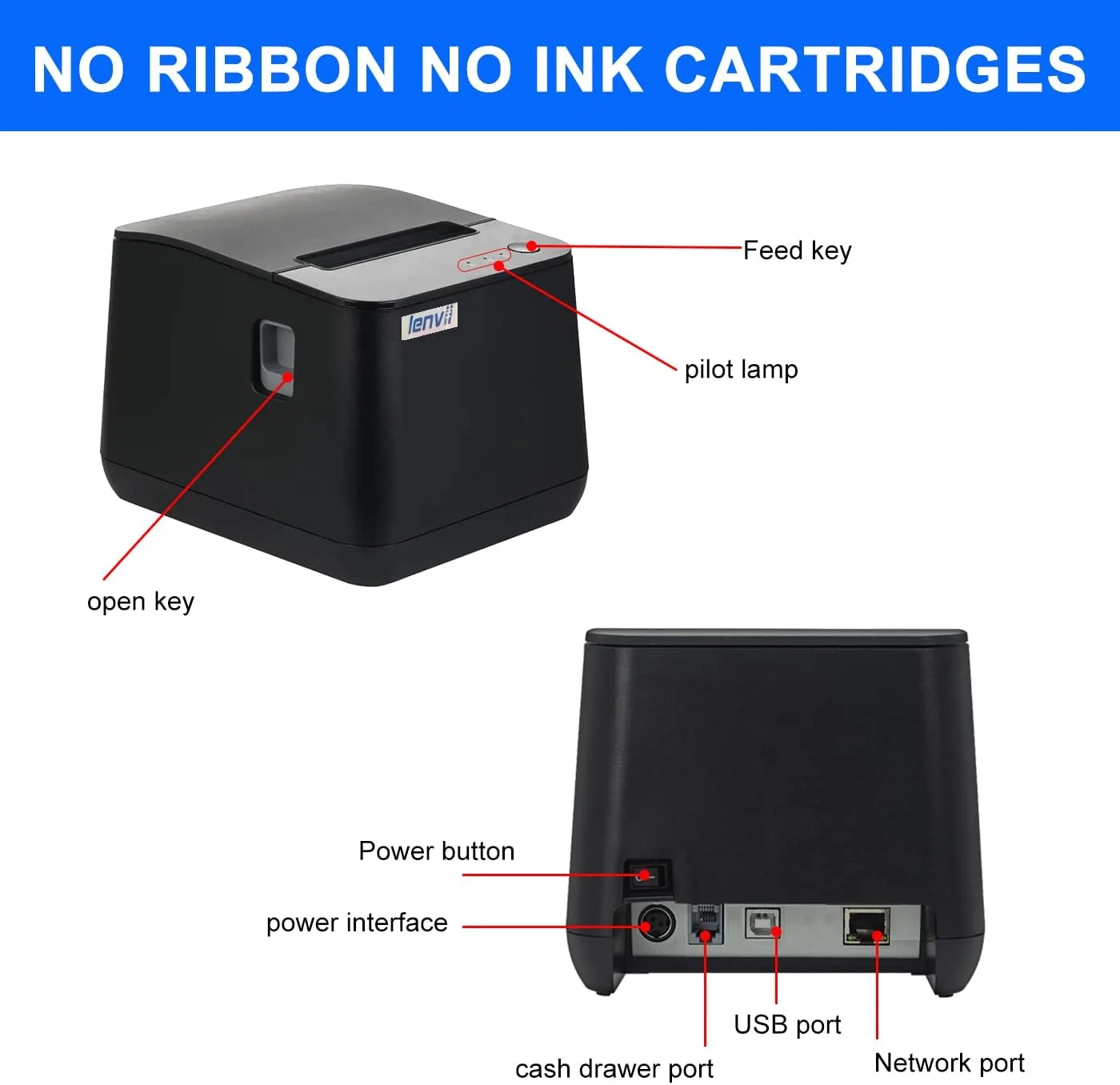 چاپگر حرارتی رسید 80 میلیمتری POS LENVII LV-R380 با برش خودکار، پورت USB و LAN، سازگار با ویندوز و مک، مناسب برای فروشگاههای خردهفروشی/سوپرمارکت/آشپزخانه/فروشگاه پوشاک و غیره چاپگر حرارتی رسید 80 میلیمتری POS LENVII LV-R380 با برش خودکار، پورت USB و LAN، سازگار با ویندوز و مک، مناسب برای فروشگاههای خردهفروشی/سوپرمارکت/آشپزخانه/فروشگاه پوشاک و غیره