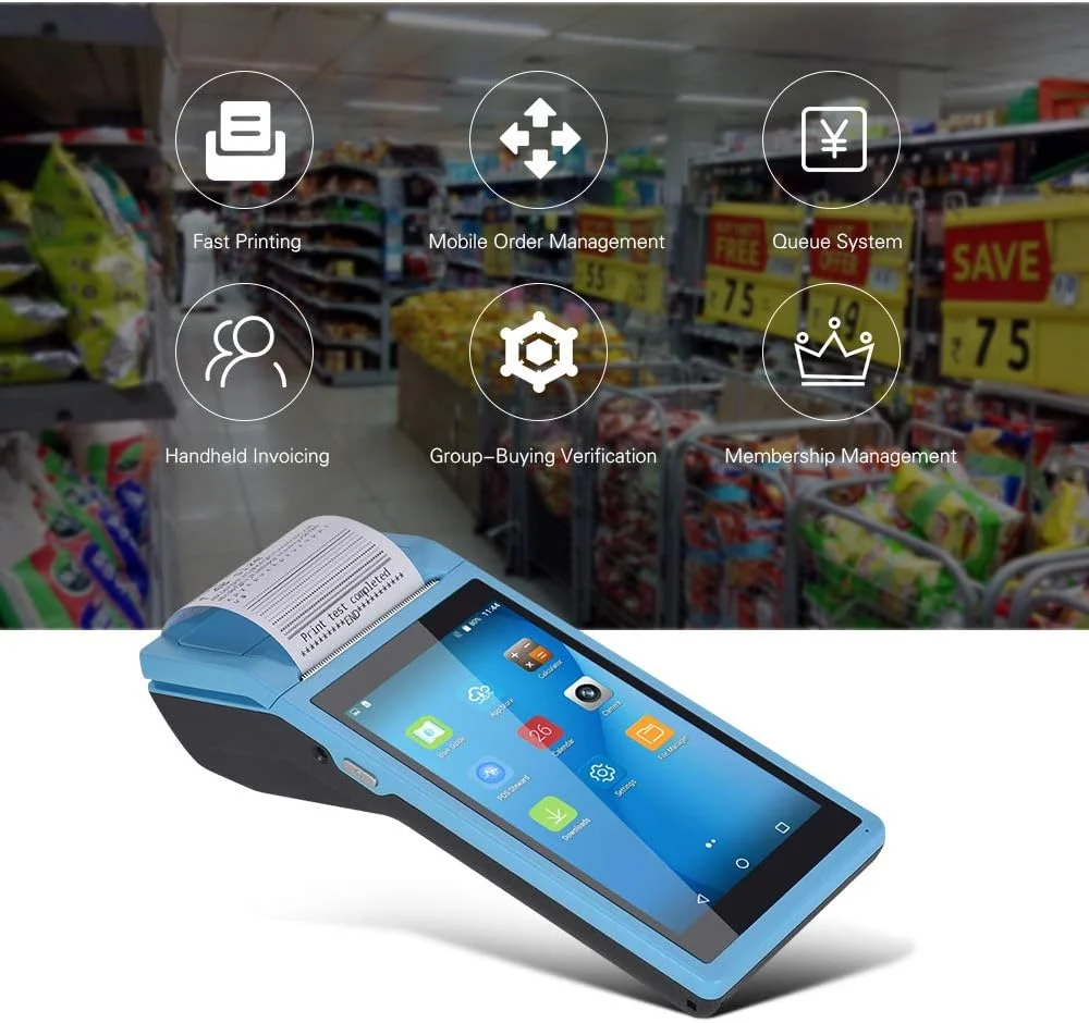 lilistore ترمینال POS هوشمند چاپگر PDA دستی همه کاره پرینترهای قابل حمل بی سیم عملکرد ترمینال پرداخت هوشمند ارتباط BT/WiFi/USB OTG/3G lilistore ترمینال POS هوشمند چاپگر PDA دستی همه کاره پرینترهای قابل حمل بی سیم عملکرد ترمینال پرداخت هوشمند ارتباط BT/WiFi/USB OTG/3G