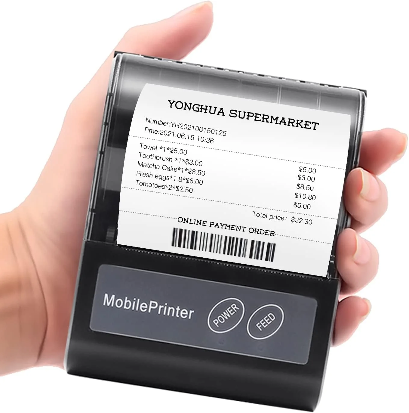 پرینتر حرارتی 80 میلیمتری قابل حمل BT، پرینتر رسید حرارتی کوچک شخصی، پرینتر موبایل POS با باتری قابل شارژ، پشتیبانی از ESC/POS سازگار با اندروید iOS ویندوز برای رستوران سوپرمارکت آشپزخانه پرینتر حرارتی 80 میلیمتری قابل حمل BT، پرینتر رسید حرارتی کوچک شخصی، پرینتر موبایل POS با باتری قابل شارژ، پشتیبانی از ESC/POS سازگار با اندروید iOS ویندوز برای رستوران سوپرمارکت آشپزخانه