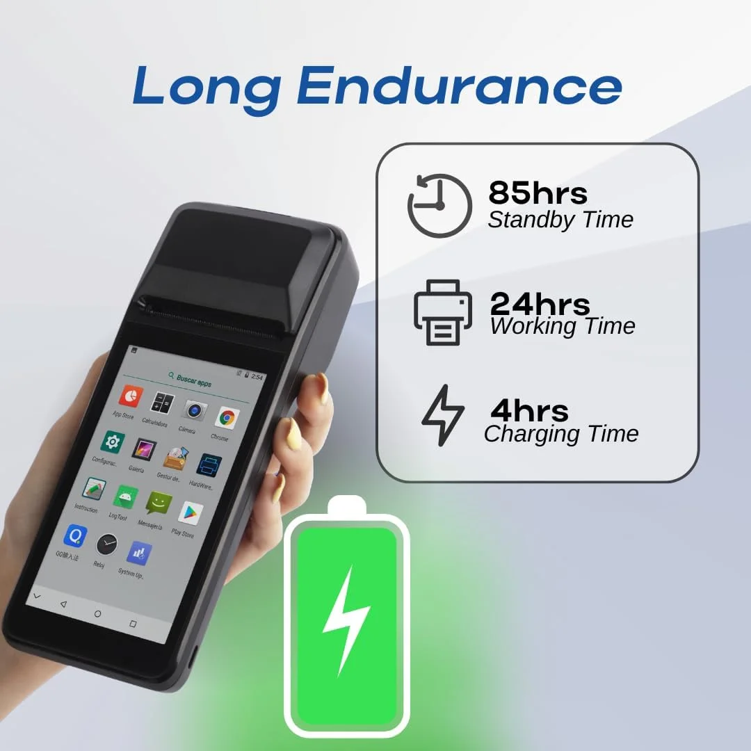 دستگاه پوز موبایل Multzo مدل H10 با پرینتر رسید حرارتی 58 میلیمتری و اندروید 13، صفحه نمایش لمسی 5.5 اینچی. تبلت فروشگاهی موبایل قابل حمل. اسکن بارکدهای 1D/2D/QR. پشتیبانی از 5G. رم 2 گیگابایتی + رام 16 گیگابایتی (مشکی) دستگاه پوز موبایل Multzo مدل H10 با پرینتر رسید حرارتی 58 میلیمتری و اندروید 13، صفحه نمایش لمسی 5.5 اینچی. تبلت فروشگاهی موبایل قابل حمل. اسکن بارکدهای 1D/2D/QR. پشتیبانی از 5G. رم 2 گیگابایتی + رام 16 گیگابایتی (مشکی)