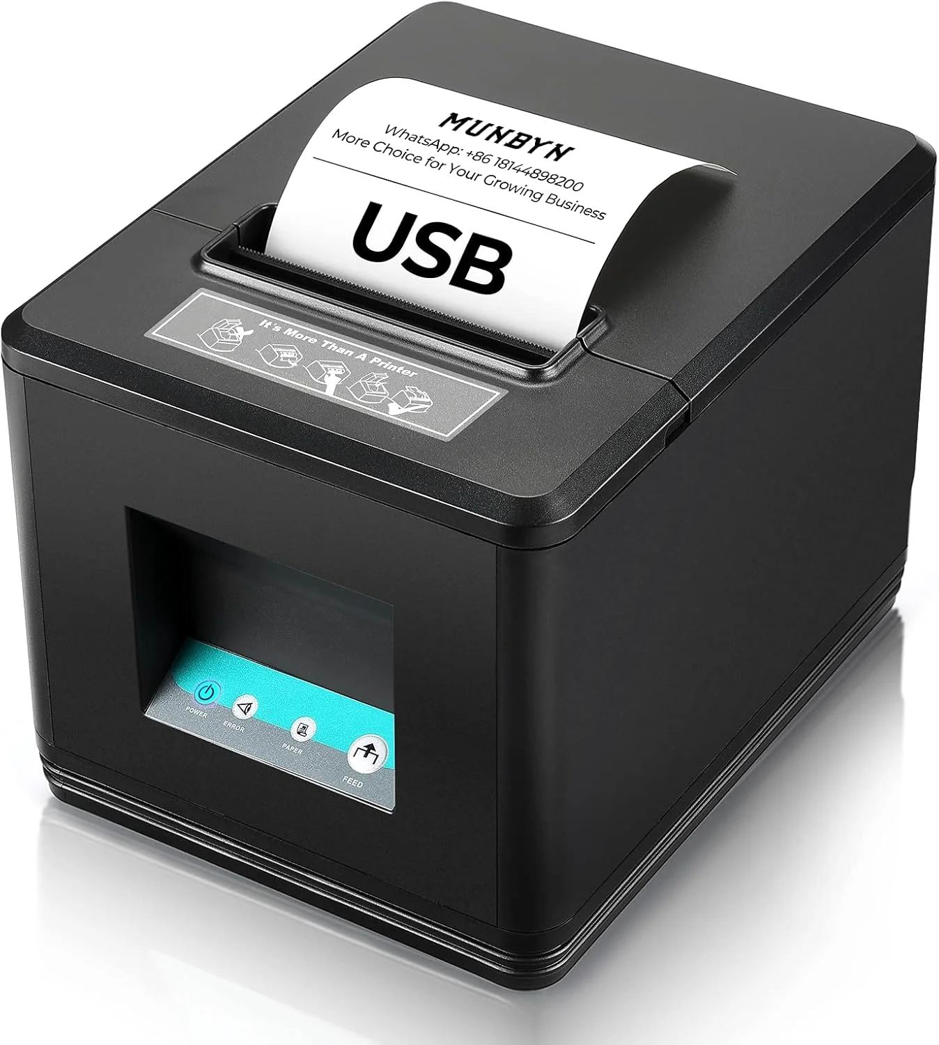 چاپگر رسید حرارتی 80 میلی‌متری USB MUNBYN، چاپگر POS با برش خودکار، پشتیبانی از دستور ESC/POS، ویندوز و مک (فقط رابط USB)