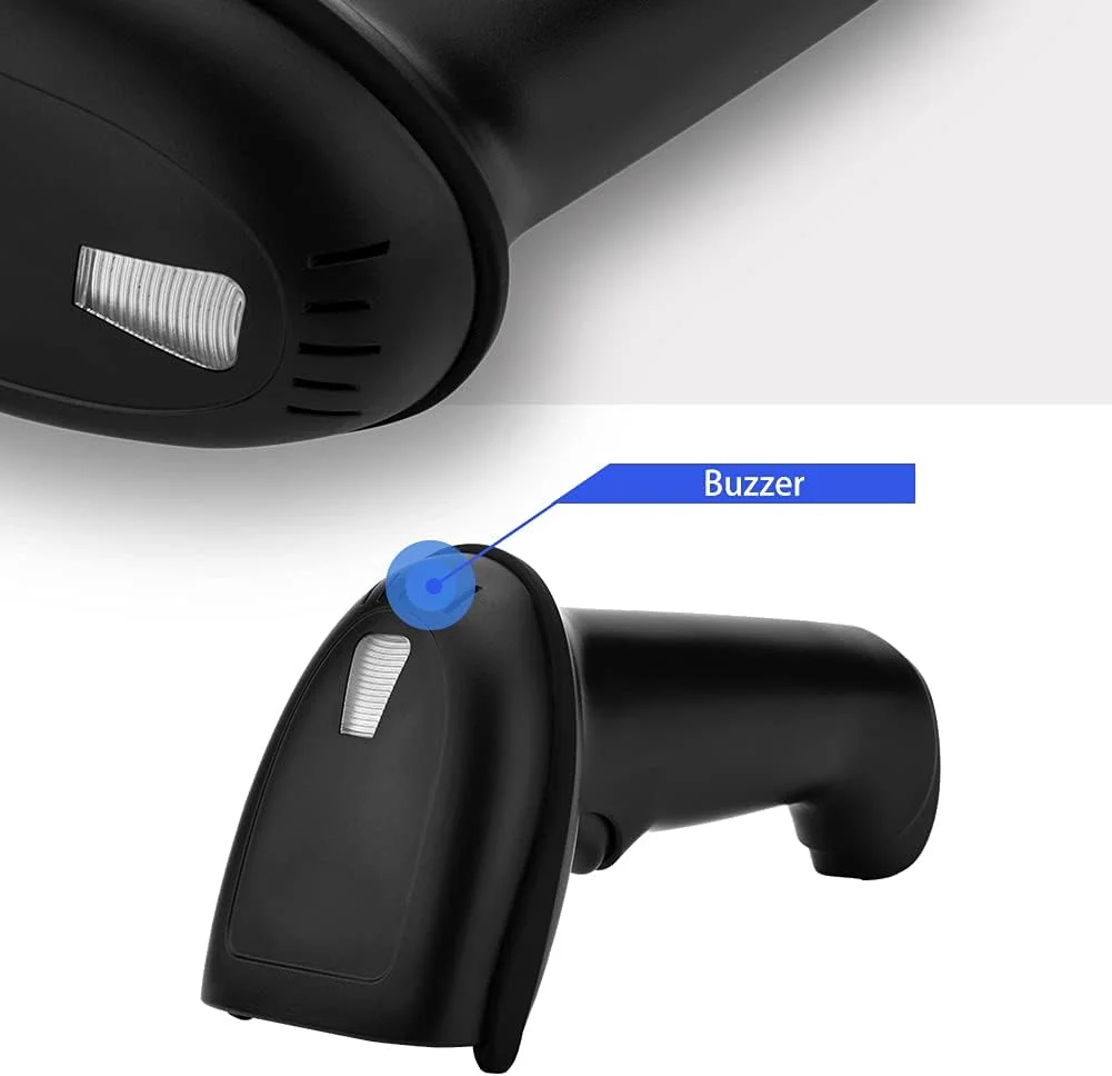 اسکنر بارکد بی سیم، اسکنر بارکد خوان USB بی سیم 2.4 گیگاهرتزی دستی برای / 7/8 / 10 / مناسب برای انبار، سوپرمارکت، هتل، بخش، بارکدها (مشکی)