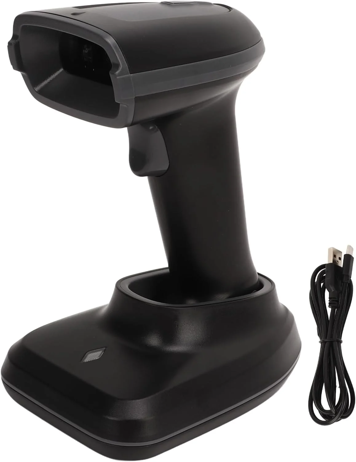 اسکنر بارکد NDNCZDHC با پایه، اسکنر بارکد بلوتوثی 2.4G اسکنر کد QR برای انبار، کتابخانه، سوپرمارکت
