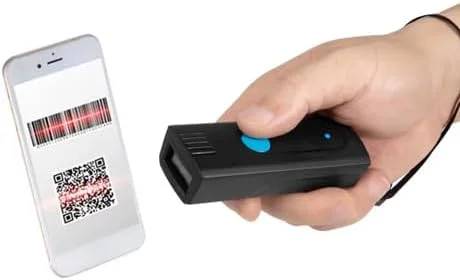 اسکنر بارکد بلوتوثی کوچک 3 در 1 قابل حمل بی سیم با سرعت بالا خواننده 1D 2D QR 2.4G اسکن جیبی کار با تبلت ها و کامپیوترهای ویندوز، اندروید و iOS