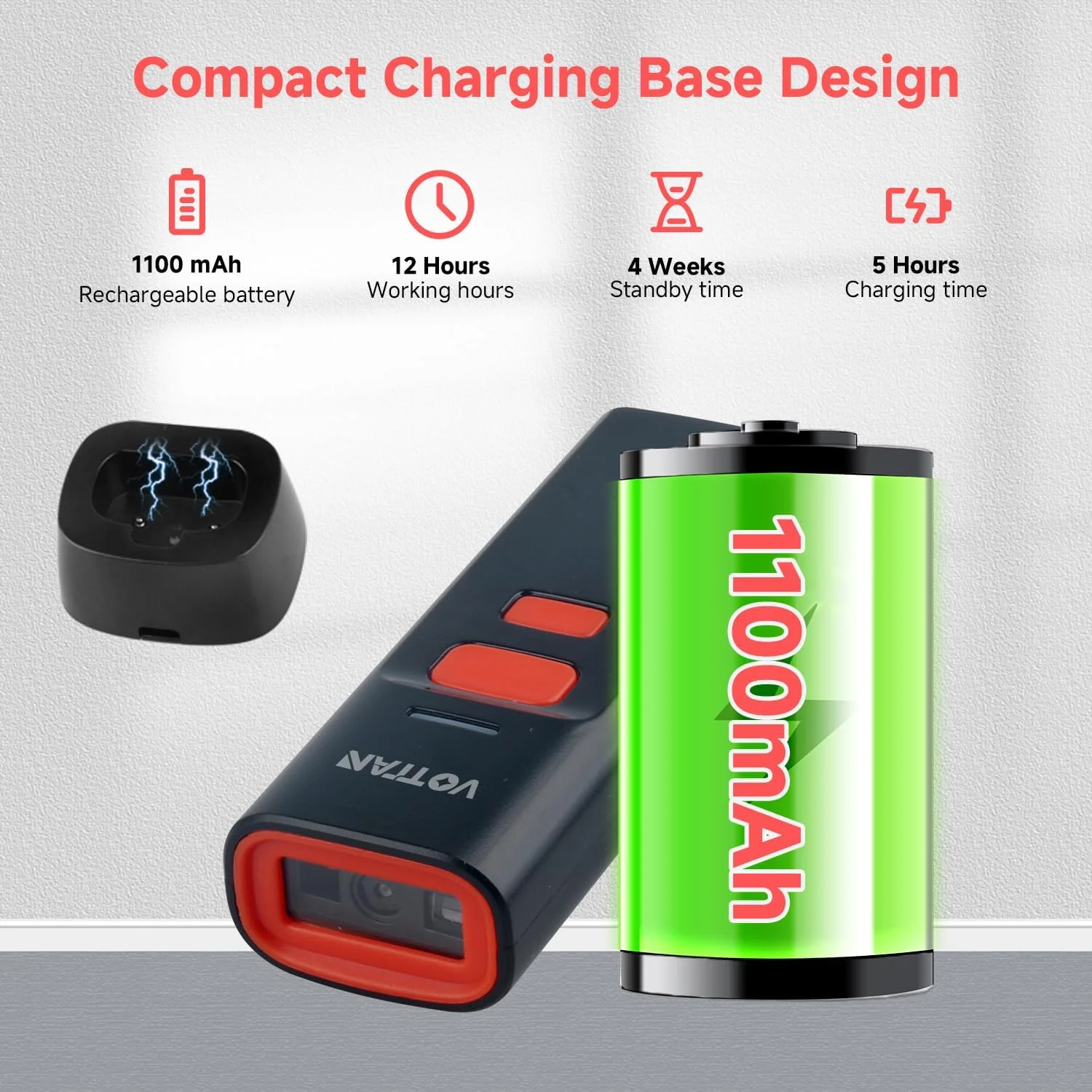 اسکنر بارکد QR بلوتوثی VOTTAN با پایه شارژ، بارکد خوان جیبی 1D 2D PDF417 UPC، اسکنر بارکد بی سیم 3 در 1 قابل شارژ اتوماتیک برای POS، PC، iOS، Android اسکنر بارکد QR بلوتوثی VOTTAN با پایه شارژ، بارکد خوان جیبی 1D 2D PDF417 UPC، اسکنر بارکد بی سیم 3 در 1 قابل شارژ اتوماتیک برای POS، PC، iOS، Android