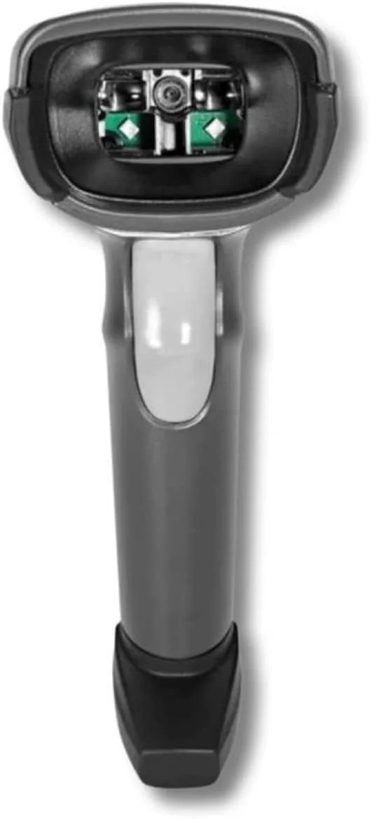 اسکنر بارکد سیمی دستی ZEBRA DS2208-USB همراه با پایه، کابل USB محافظ دار، مشکی، قابل اعتماد، بادوام، کیفیت و بهترین عملکرد برای اسکن بارکد در خرده فروشی مواد غذایی، پشتیبانی از WIN/IOS/ANDROID.