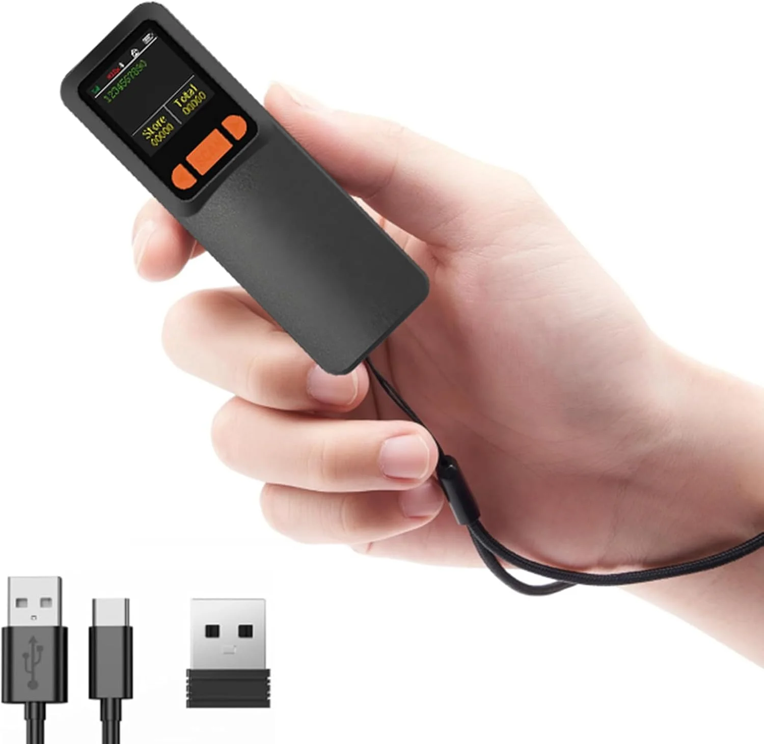 اسکنر بارکد بلوتوثی بی سیم مینی NEOVELLE - اسکنر تفنگی قابل حمل 1 بعدی و 2 بعدی با صفحه نمایش، ذخیره سازی، بی سیم، دستی، مدیریت موجودی با راندمان بالا، USB QR (تفنگ اسکن RT9)