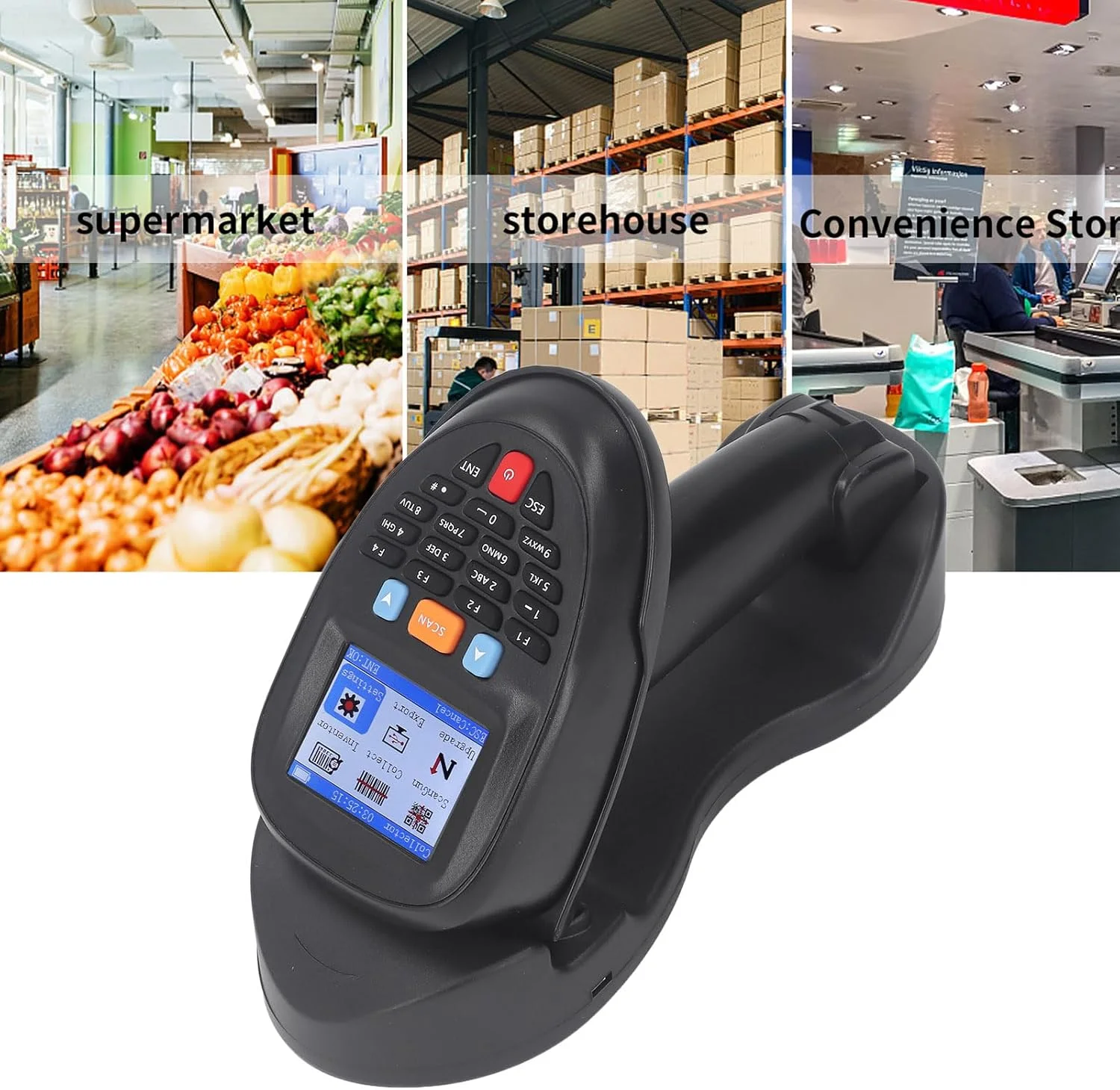 اسکنر بارکد بی سیم 2.4 گیگاهرتز Tihebeyan، بارکد خوان دستی USB 1 بعدی با پایه شارژ برای سوپرمارکت ها، فروشگاه های خرده فروشی و انبارها اسکنر بارکد بی سیم 2.4 گیگاهرتز Tihebeyan، بارکد خوان دستی USB 1 بعدی با پایه شارژ برای سوپرمارکت ها، فروشگاه های خرده فروشی و انبارها