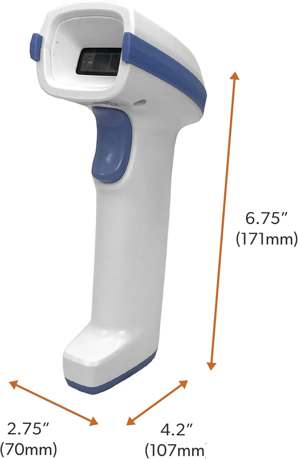 اسکنر بارکد بی سیم بهداشتی AMBIR BR212، نور LED، اسکنر 1D/2D/QR، سازگار با ویندوز، مک، لینوکس و اندروید، سفید/آبی اسکنر بارکد بی سیم بهداشتی AMBIR BR212، نور LED، اسکنر 1D/2D/QR، سازگار با ویندوز، مک، لینوکس و اندروید، سفید/آبی