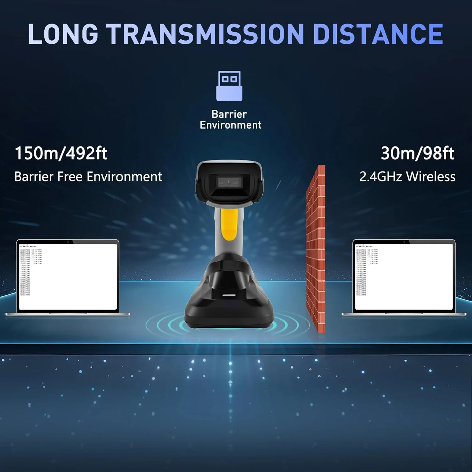بارکد اسکنر بی سیم 1D، بارکد خوان ONEWSCAN با پایه شارژ هوشمند، اتصال بی سیم 2.4G و USB سیمی، اتصال آسان و سریع، اسکنر بارکد دستی با صفحه نمایش بارکد اسکنر بی سیم 1D، بارکد خوان ONEWSCAN با پایه شارژ هوشمند، اتصال بی سیم 2.4G و USB سیمی، اتصال آسان و سریع، اسکنر بارکد دستی با صفحه نمایش