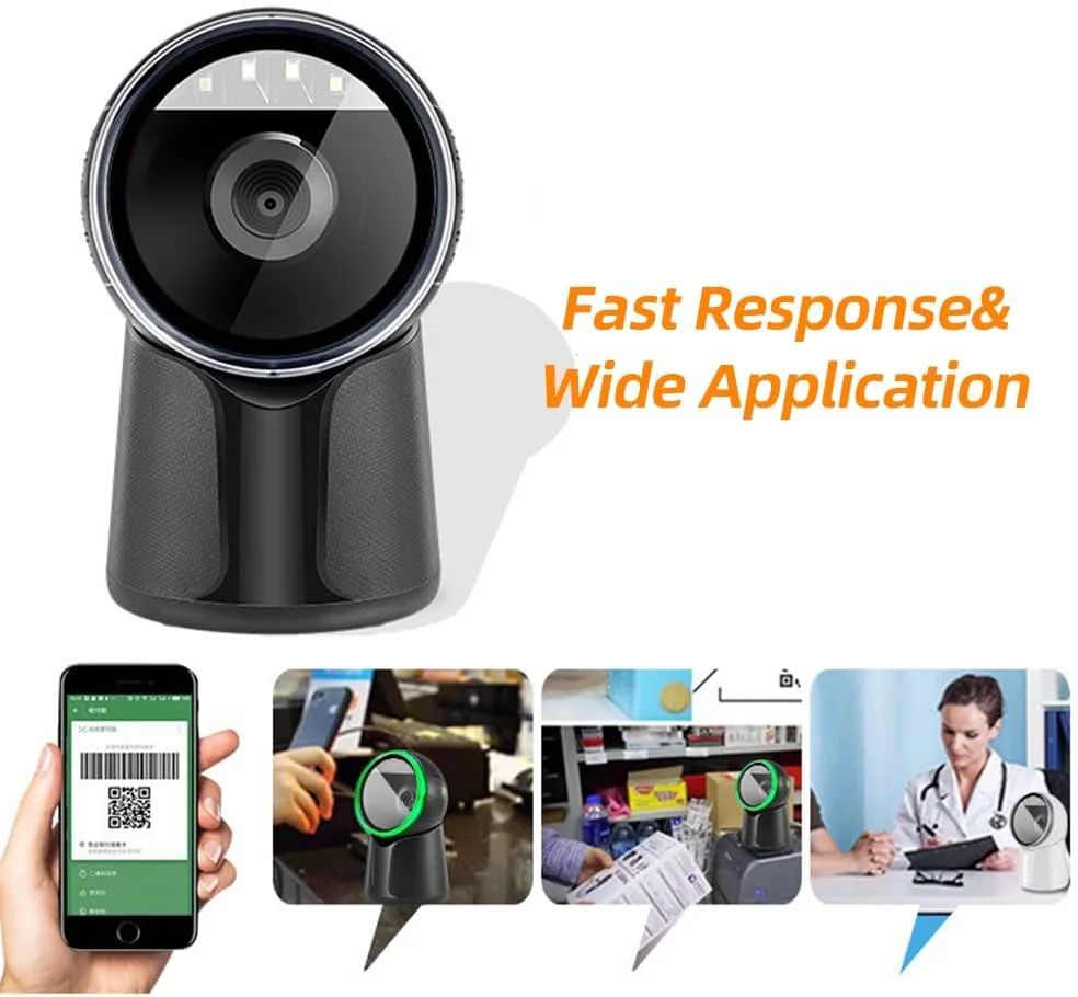 اسکنر بارکد سیمی USB یک بعدی و QR کد برای سوپرمارکت، رستوران، فروشگاه خرده فروشی، انبار