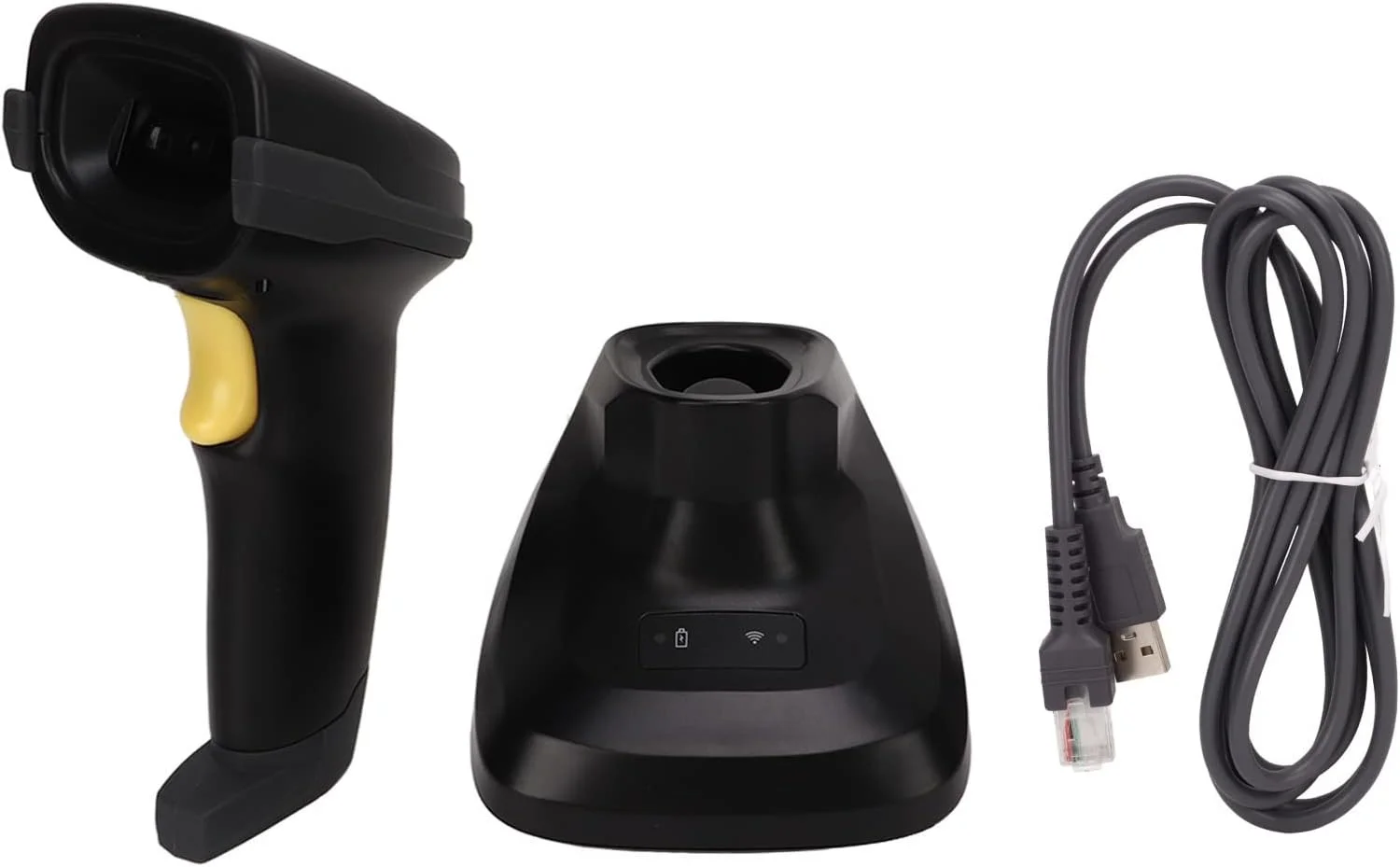 اسکنر بارکد Gearwell، بارکد خوان بلوتوثی دو بعدی و اسکنر کد دستی بی سیم با پایه شارژ، اسکنر بارکد دو بعدی برای فروشگاه و سوپرمارکت