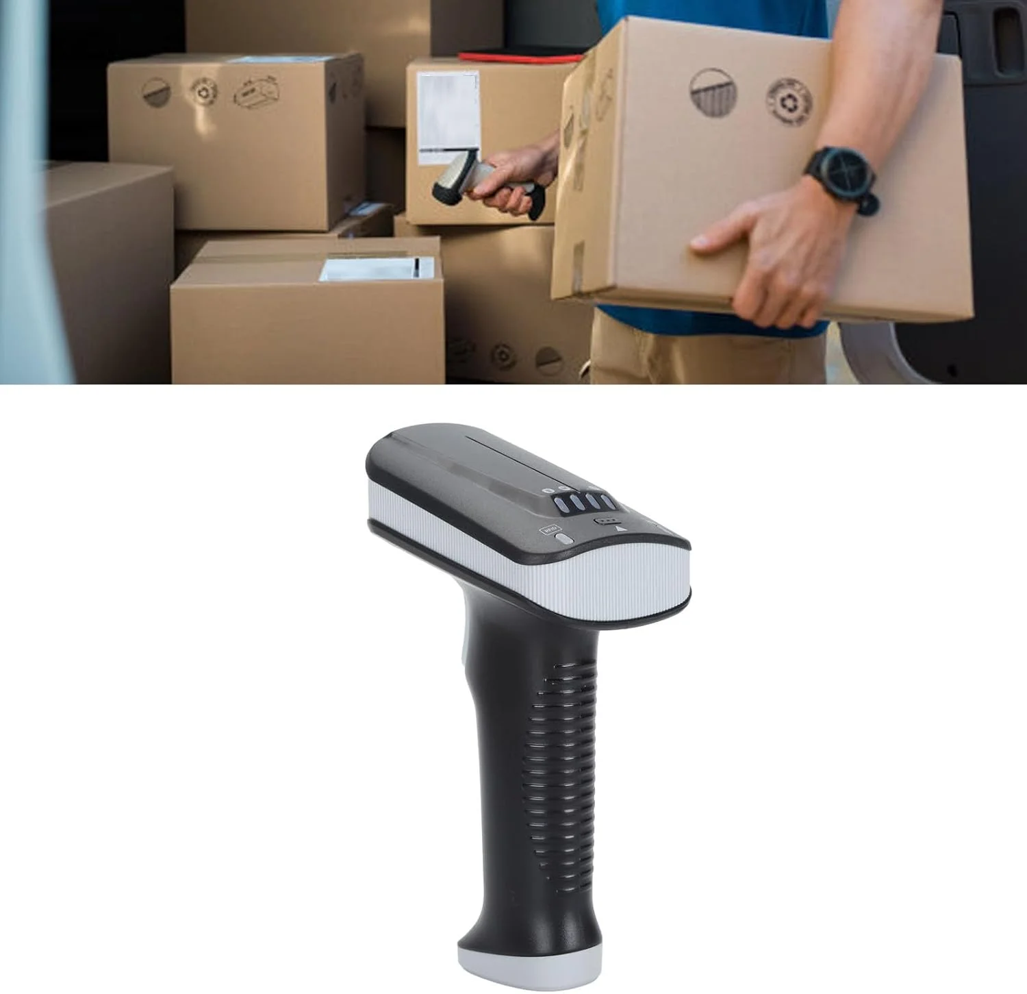 اسکنر بارکد QR دستی، UHF 2.4G سیمی USB 3 حالته CMOS جهانی با سرعت بالا، برای انبار، کتابخانه، داروخانه، سوپرمارکت، فروشگاه اسکنر بارکد QR دستی، UHF 2.4G سیمی USB 3 حالته CMOS جهانی با سرعت بالا، برای انبار، کتابخانه، داروخانه، سوپرمارکت، فروشگاه