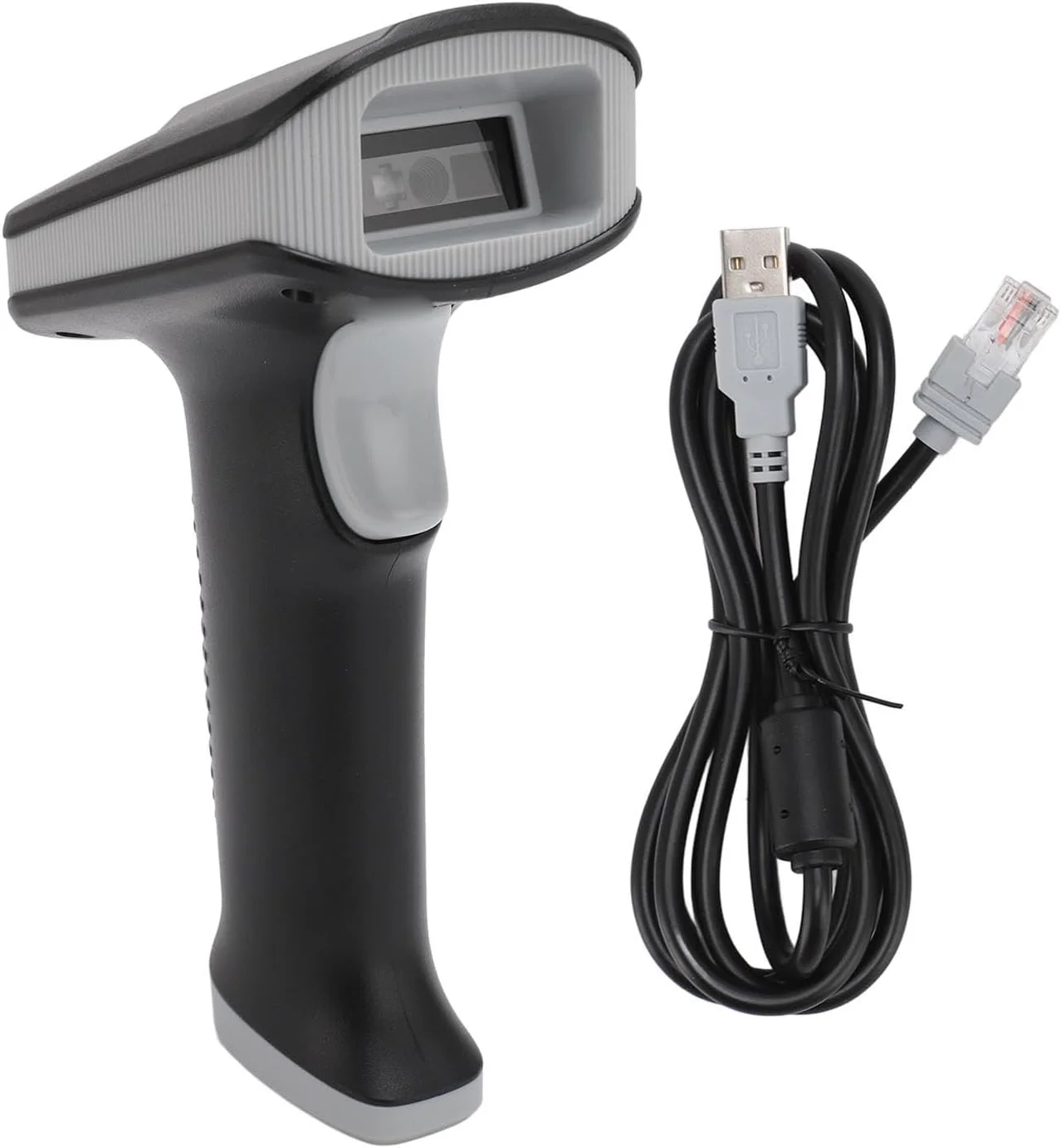 اسکنر بارکد دستی Luocute، دکمه های رابط USB، حالت پیوسته حسگر خودکار، بارکد خوان سیمی برای کد QR 1D 2D، مناسب برای فروشگاه، سوپرمارکت، انبار