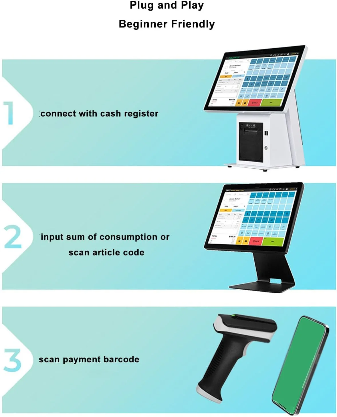 اسکنر بارکد دستی Luocute، دکمه های رابط USB، حالت پیوسته حسگر خودکار، بارکد خوان سیمی برای کد QR 1D 2D، مناسب برای فروشگاه، سوپرمارکت، انبار اسکنر بارکد دستی Luocute، دکمه های رابط USB، حالت پیوسته حسگر خودکار، بارکد خوان سیمی برای کد QR 1D 2D، مناسب برای فروشگاه، سوپرمارکت، انبار