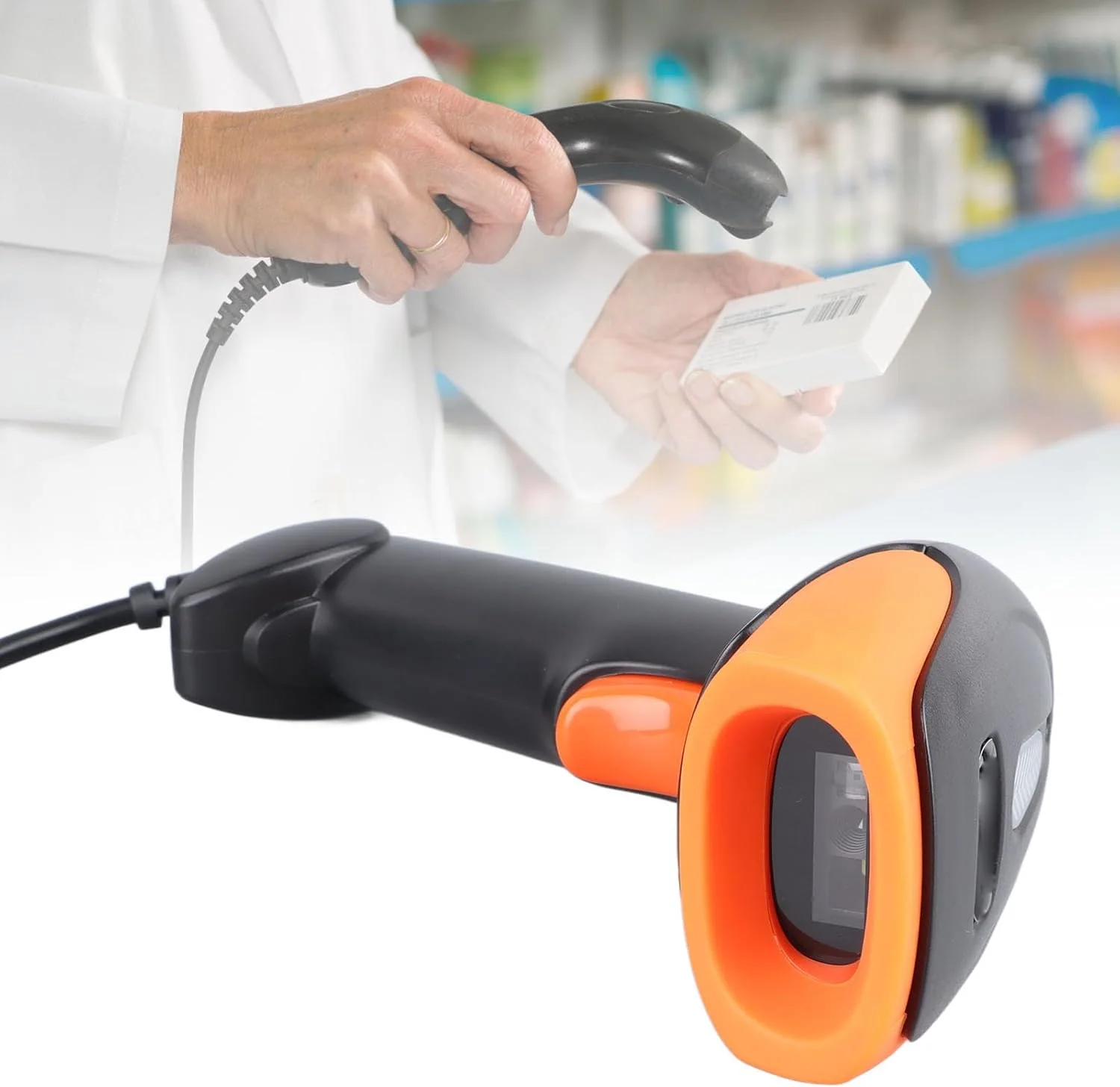 بارکد خوان 1D 2D سیم دار QR کد چند منظوره کارآمد دقیق برای انبار سوپرمارکت تحویل لجستیک اسکن سریع انتقال داده بادوام قابل اعتماد