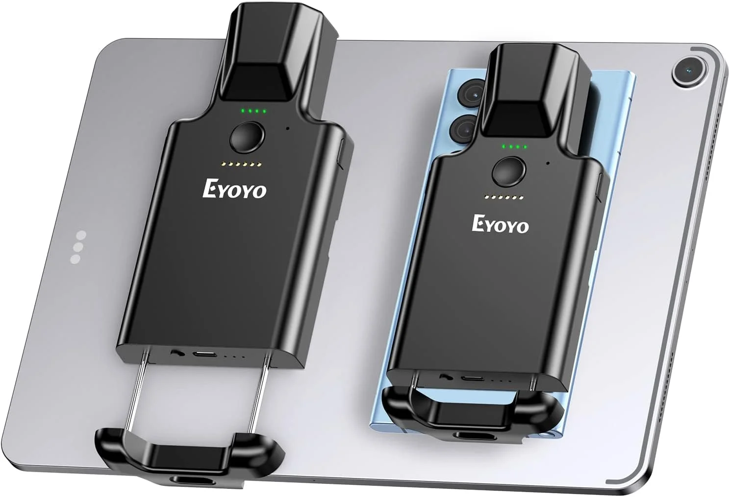 اسکنر بارکد دوبعدی بلوتوث Eyoyo سازگار با آیپد، تبلت، آیفون، تلفن اندروید، باتری قابل شارژ 3000 میلی آمپر ساعتی، بارکد خوان بی سیم قابل حمل 1D QR UPC برای کتابخانه، انبار و موجودی