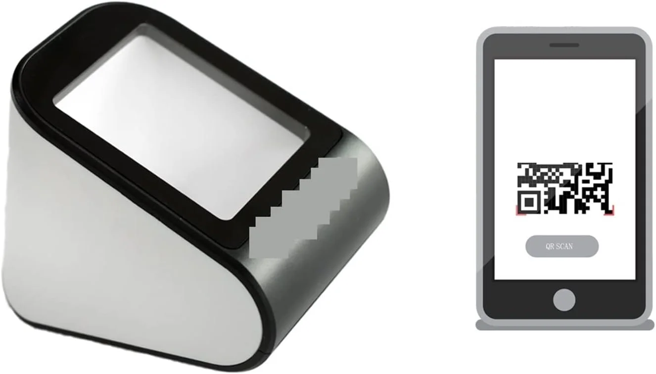 بارکد اسکنر QR کد خوان پرداخت موبایلی رومیزی با القای خودکار دارای پورت USB برای اسکن صفحه گوشی Zeenyi