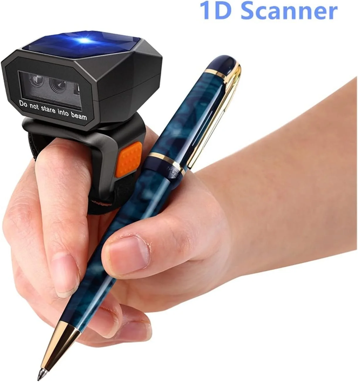 اسکنر بارکد دستی RTYUTT، اسکنر بارکد انگشتی پوشیدنی 2D، اسکنر انگشتی مینی قابل حمل 3 در 1 USB سیمی و 2.4G بی سیم بلوتوث (1D)