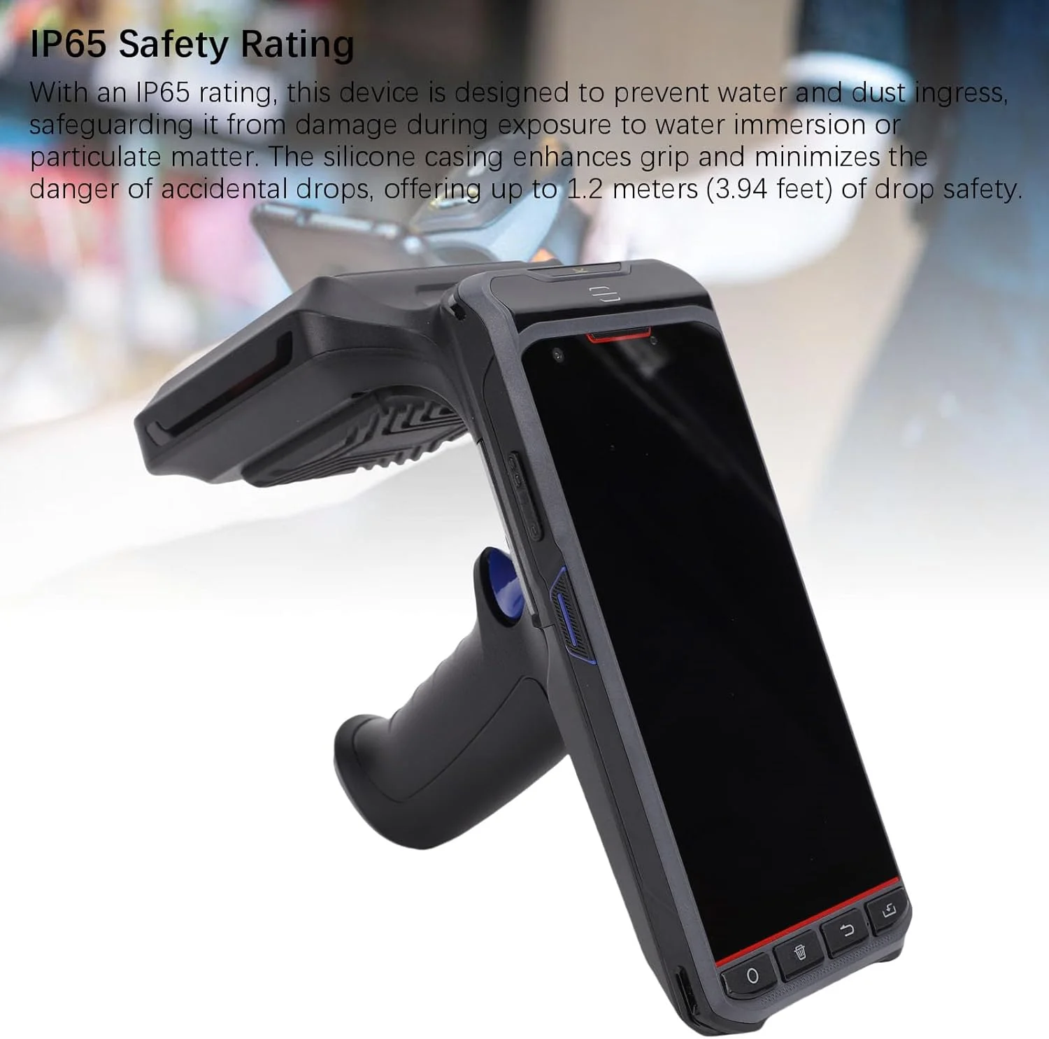 بارکد خوان دو بعدی QR دستی Jectse با استاندارد ایمنی IP65 برای مدیریت جواهرات، اسکنر بارکد قابل حمل برای موجودی خرده فروشی