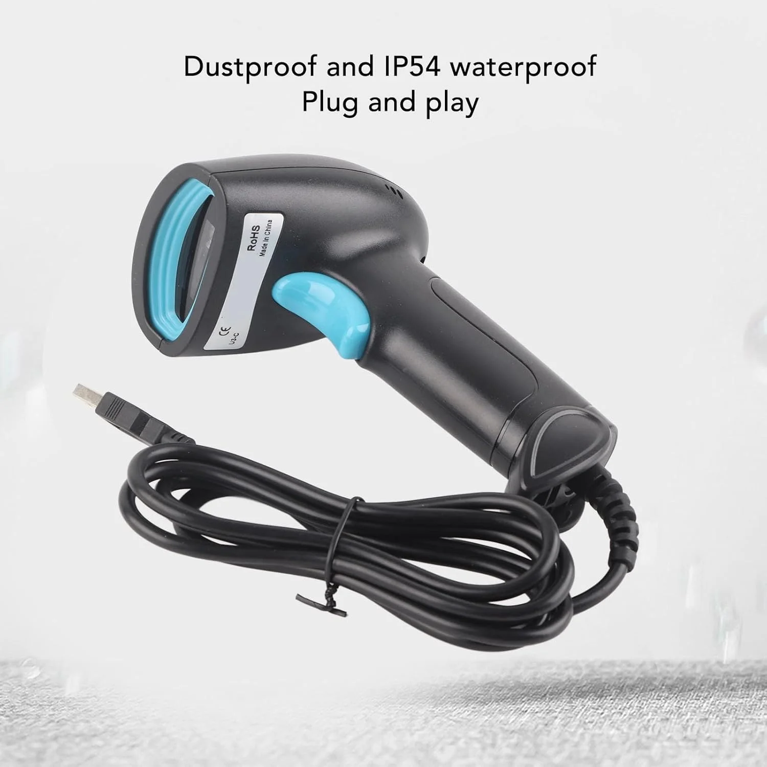 اسکنر بارکد 1D Elprico، اسکنر بارکد دستی ارگونومیک سیمی IP54 ضد آب اسکن دقیق بارکد خوان USB جهانی