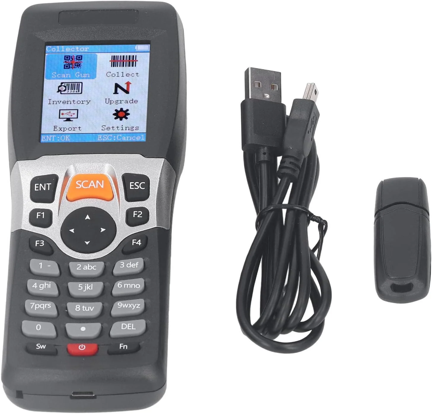 اسکنر بارکد بریلوکسا، اسکنر بی‌سیم QR 1D با فرکانس 2.4 گیگاهرتز با صفحه نمایش رنگی 2.2 اینچی برای بررسی تکراری موجودی، جمع‌آورنده داده قابل حمل، بارکد خوان دستی