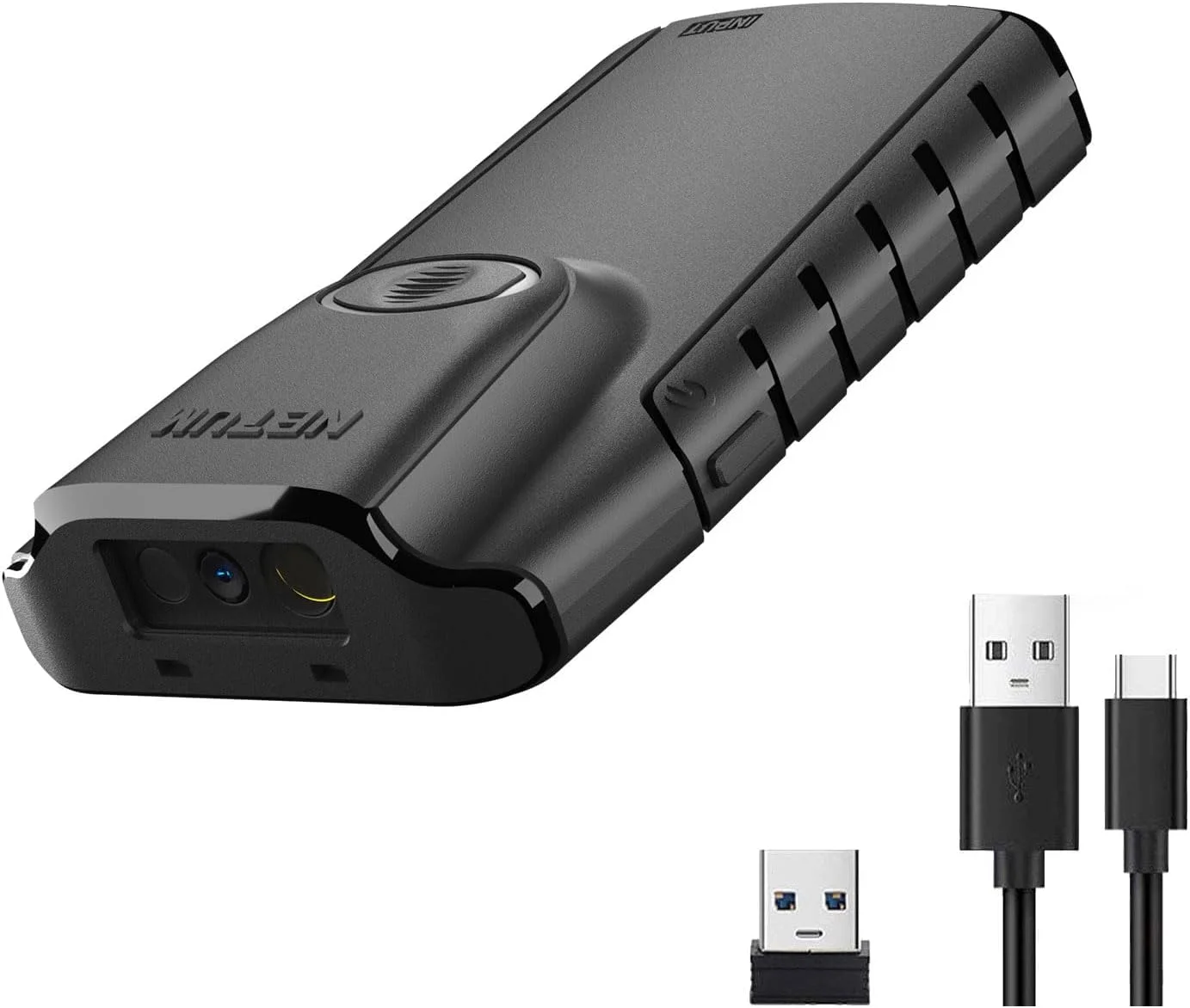 اسکنر بارکد دوبعدی بلوتوثی KASTWAVE مدل E800، اسکنر بارکد QR قابل حمل کوچک 3 در 1، اسکن تفنگی بی‌سیم خودکار با گیره پشتی، مناسب برای انبارداری، سیستم POS، سازگار با تبلت، iOS، اندروید، ویندوز و MacOS