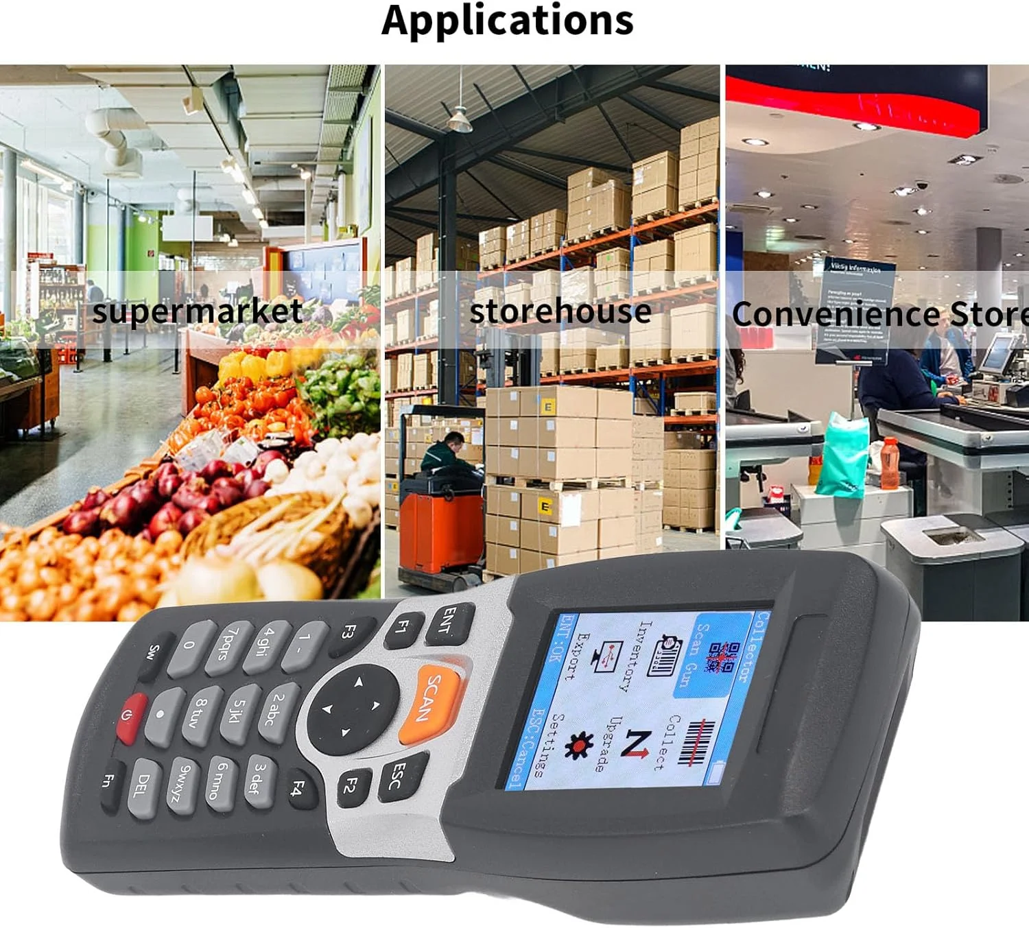 اسکنر بارکد بریلوکسا، اسکنر بیسیم QR 1D با فرکانس 2.4 گیگاهرتز با صفحه نمایش رنگی 2.2 اینچی برای بررسی تکراری موجودی، جمعآورنده داده قابل حمل، بارکد خوان دستی اسکنر بارکد بریلوکسا، اسکنر بیسیم QR 1D با فرکانس 2.4 گیگاهرتز با صفحه نمایش رنگی 2.2 اینچی برای بررسی تکراری موجودی، جمعآورنده داده قابل حمل، بارکد خوان دستی