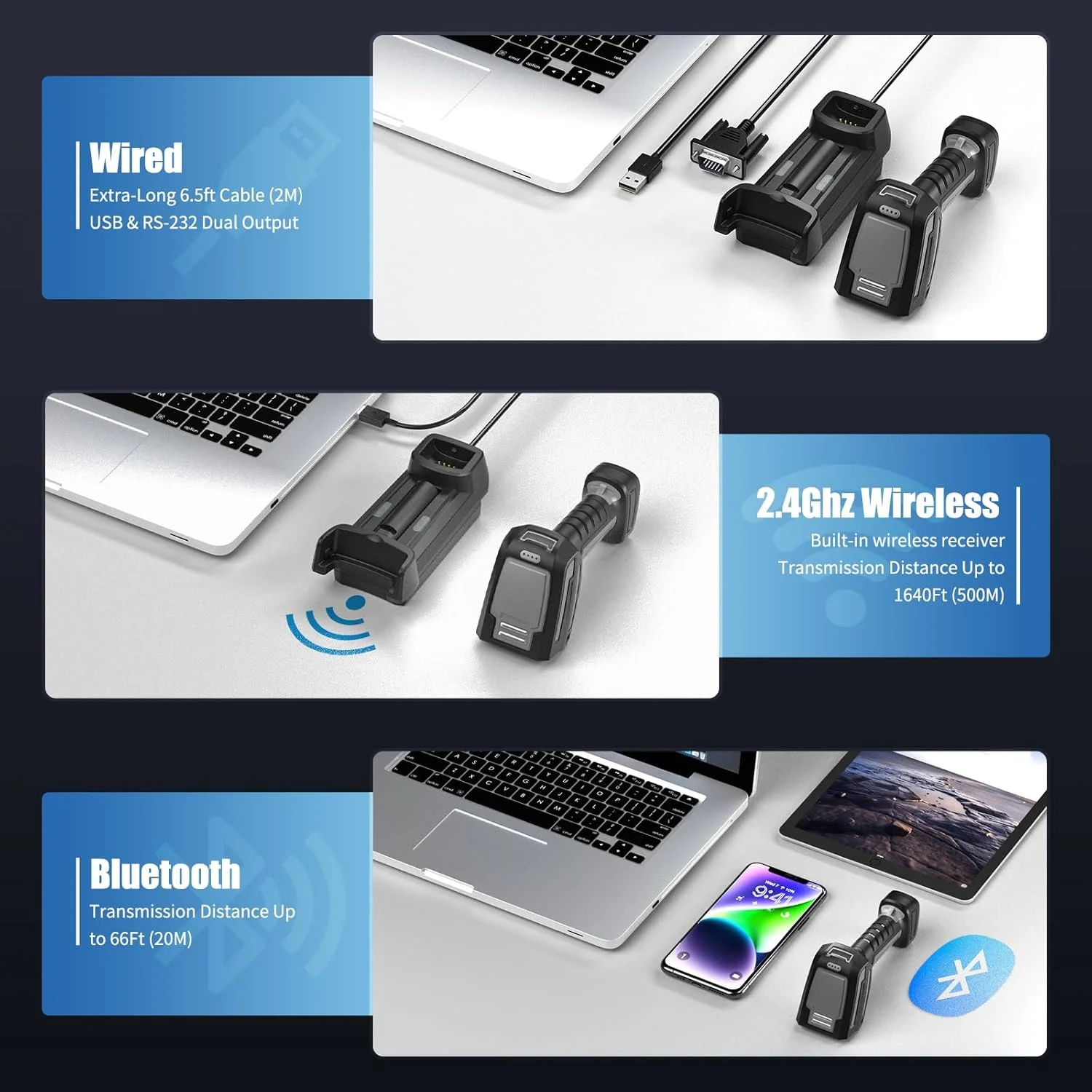 اسکنر بارکد صنعتی فوق مقاوم NETUM با برد گسترده تا 2.4 متر، اسکنر بیسیم کد QR 2D با پایه شارژ، ضد آب و ضد گرد و غبار IP67، پشتیبانی از USB HID RS232 بلوتوث - GY60U اسکنر بارکد صنعتی فوق مقاوم NETUM با برد گسترده تا 2.4 متر، اسکنر بیسیم کد QR 2D با پایه شارژ، ضد آب و ضد گرد و غبار IP67، پشتیبانی از USB HID RS232 بلوتوث - GY60U