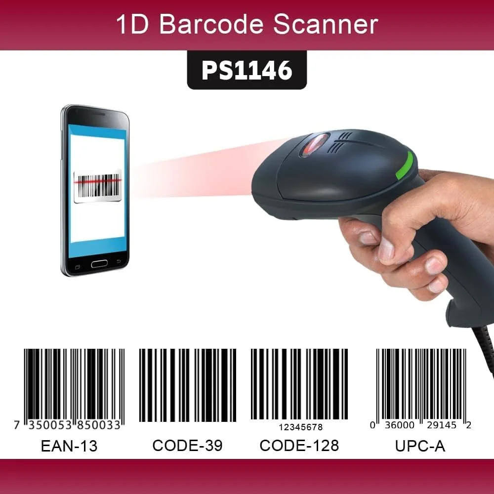 بارکد اسکنر 1D سیمی و بارکد خوان لیزری 1D، اسکنر بارکد USB سازگار با کامپیوتر برای فروشگاه، سوپرمارکت، انبار، لیزر نوری دستی USB با سرعت بالا بارکد اسکنر 1D سیمی و بارکد خوان لیزری 1D، اسکنر بارکد USB سازگار با کامپیوتر برای فروشگاه، سوپرمارکت، انبار، لیزر نوری دستی USB با سرعت بالا