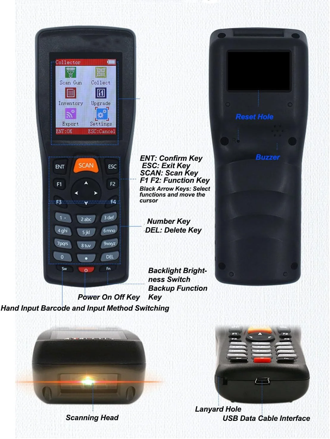 اسکنر بارکد بی سیم Gearwell، بارکد خوان 1D، جمع کننده موجودی 2.4 گیگاهرتز، ترمینال داده صفحه نمایش رنگی، اسکنر بارکد انبار، دستگاه شمارش سهام قابل حمل اسکنر بارکد بی سیم Gearwell، بارکد خوان 1D، جمع کننده موجودی 2.4 گیگاهرتز، ترمینال داده صفحه نمایش رنگی، اسکنر بارکد انبار، دستگاه شمارش سهام قابل حمل