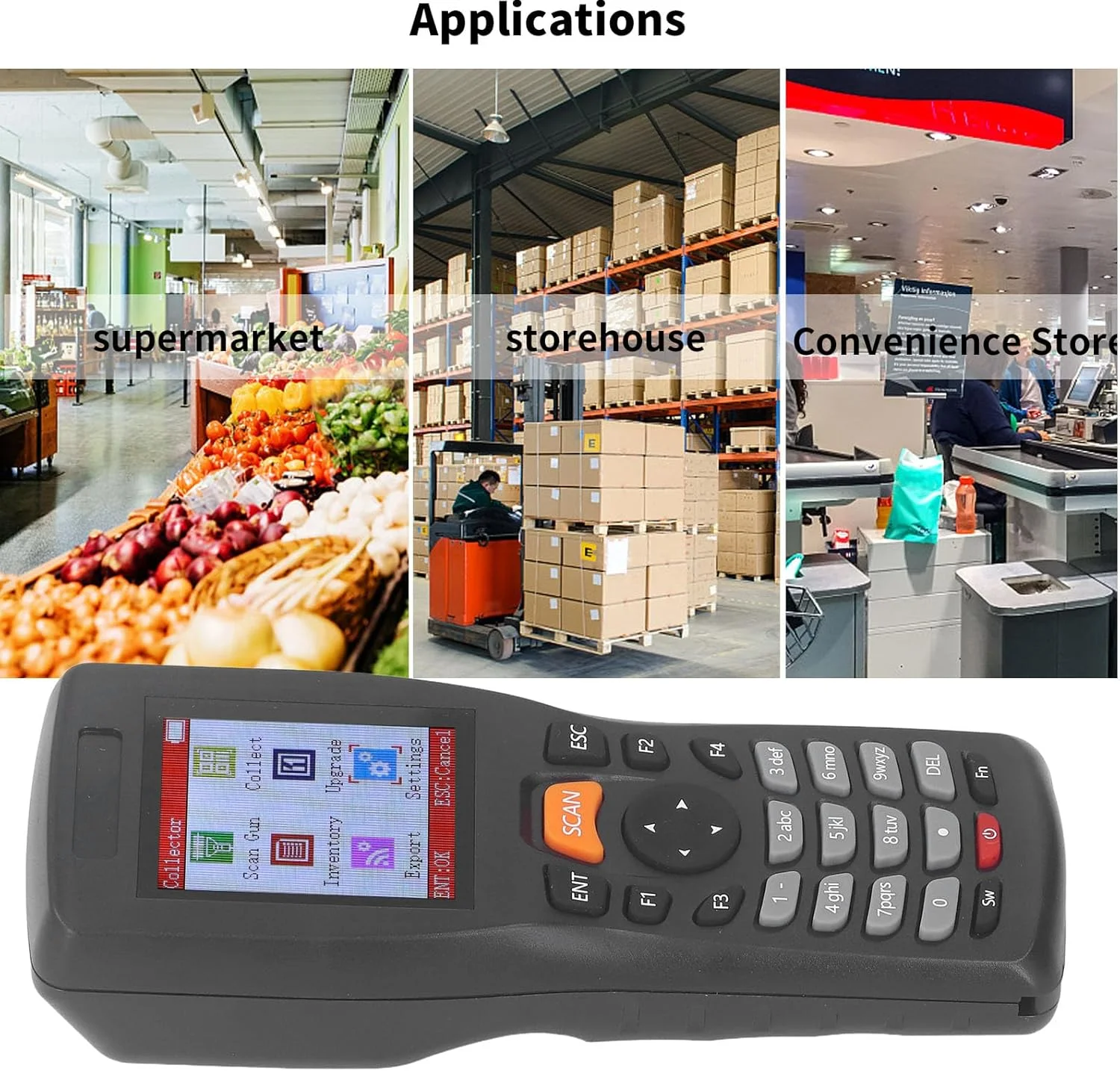 اسکنر بارکد بی سیم Gearwell، بارکد خوان 1D، جمع کننده موجودی 2.4 گیگاهرتز، ترمینال داده صفحه نمایش رنگی، اسکنر بارکد انبار، دستگاه شمارش سهام قابل حمل اسکنر بارکد بی سیم Gearwell، بارکد خوان 1D، جمع کننده موجودی 2.4 گیگاهرتز، ترمینال داده صفحه نمایش رنگی، اسکنر بارکد انبار، دستگاه شمارش سهام قابل حمل