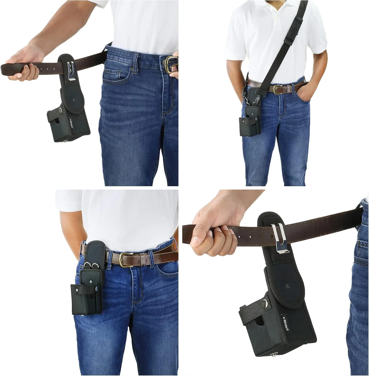 هولستر بی سیم اسکنر e-Holster (کوچک) | کیف نایلونی بالستیک برای اسکنر بارکد 1D و 2D | گیره کمربند، حلقه کمربند، بند شانه | مناسب برای اسکنر زبرا DS2208/8108/8100/4600/2200