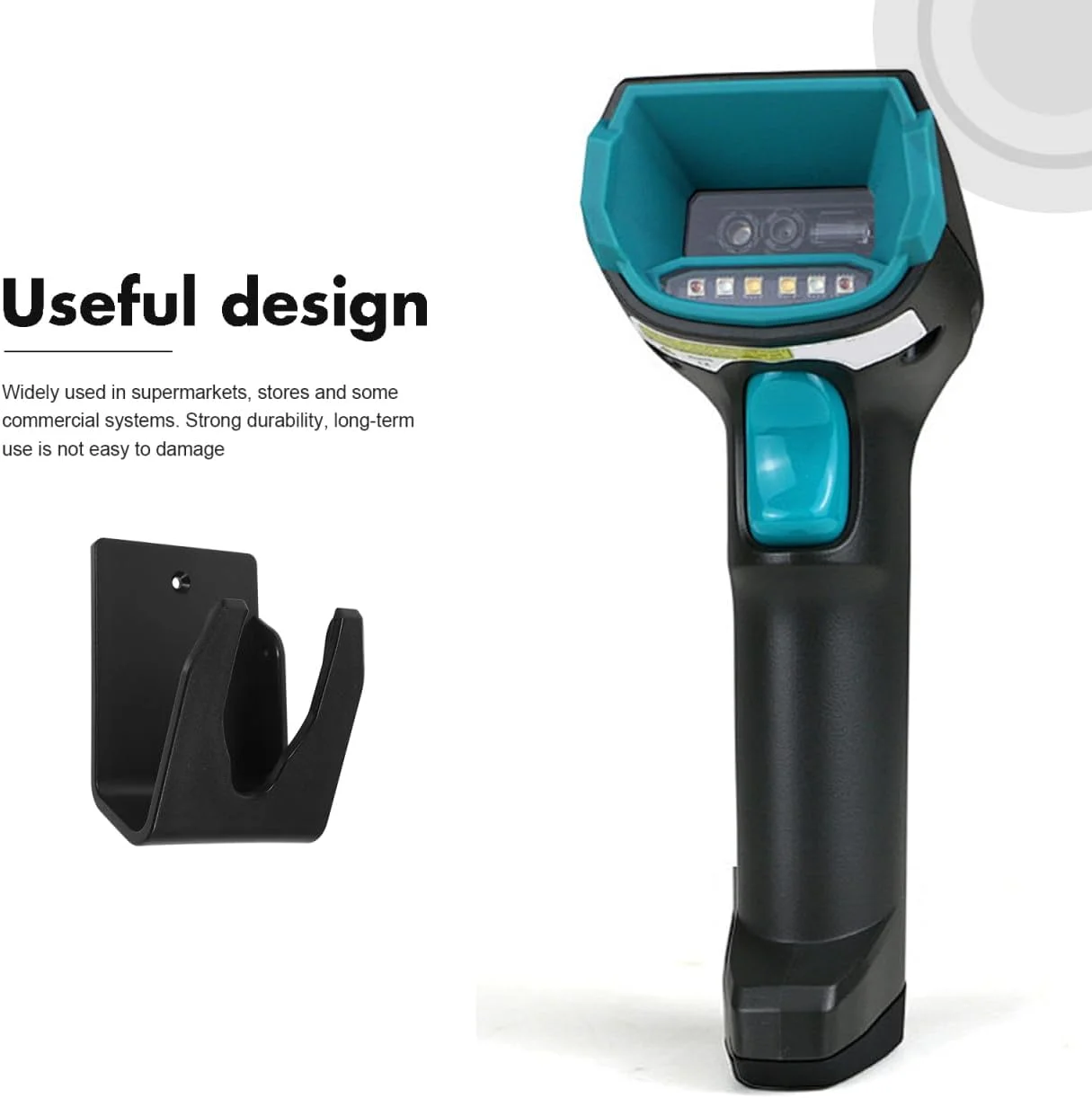 TEHAUX 1 ست نگهدارنده اسکنر برای اسکنر بارکد، آویز اسکنر، نگهدارنده دیواری اسکنر، پایه نگهدارنده اسکنر بارکد برای اسکنر نماد، نگهدارنده اسکنر دستی پلاستیکی