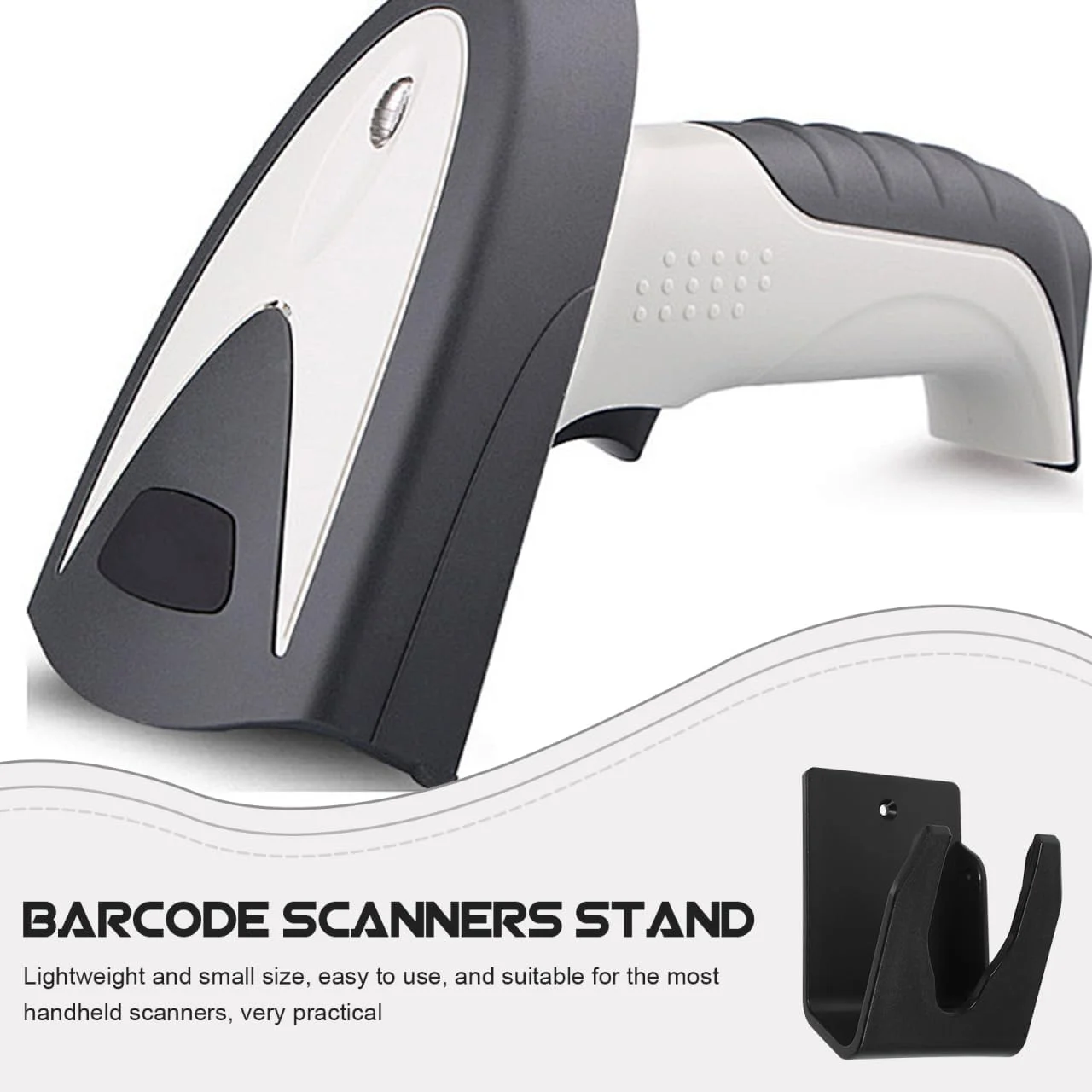 TEHAUX 1 ست نگهدارنده اسکنر برای اسکنر بارکد، آویز اسکنر، نگهدارنده دیواری اسکنر، پایه نگهدارنده اسکنر بارکد برای اسکنر نماد، نگهدارنده اسکنر دستی پلاستیکی