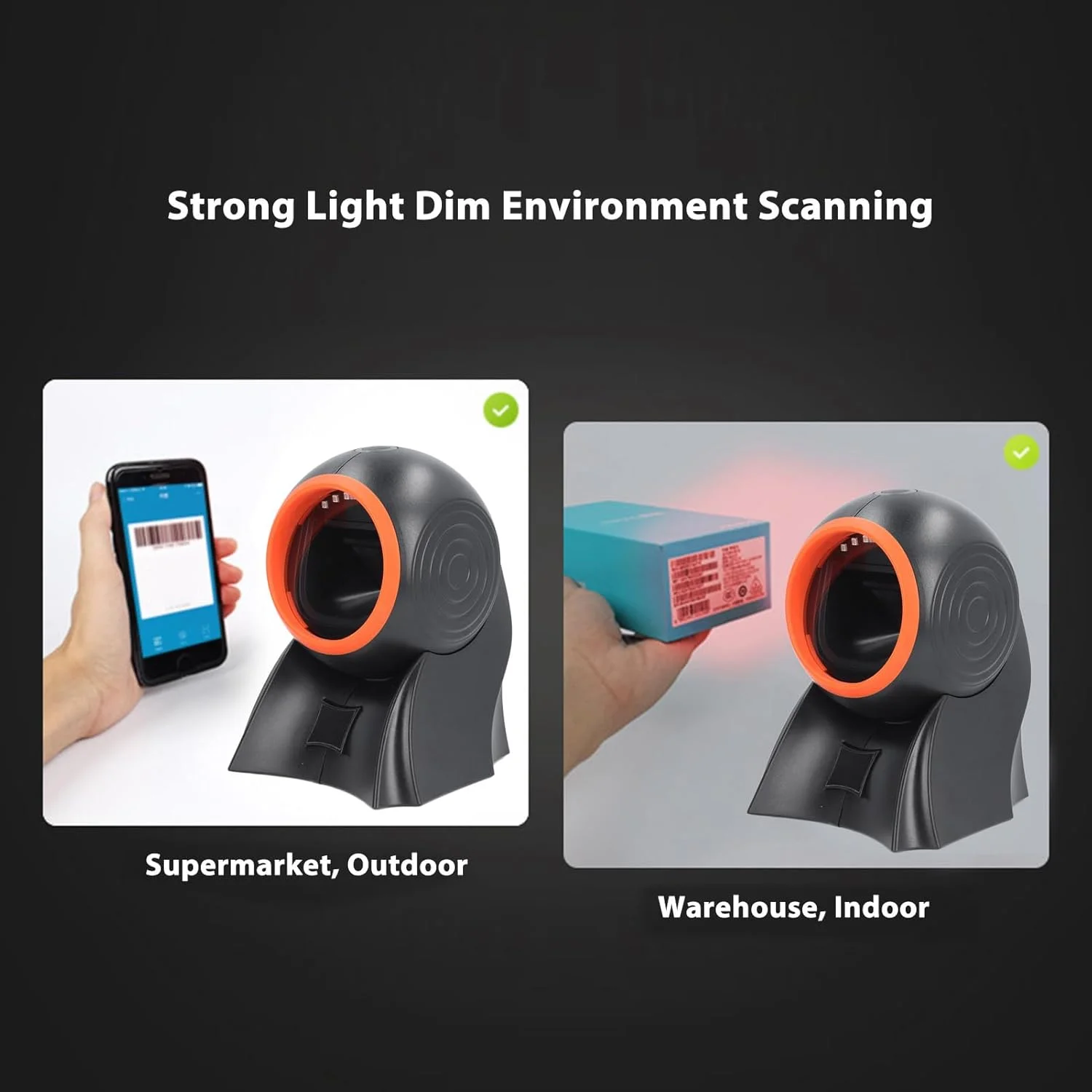 اسکنر بارکد رومیزی Eujgoov، بارکد خوان QR USB برای انبار، سوپرمارکت، کتابفروشی