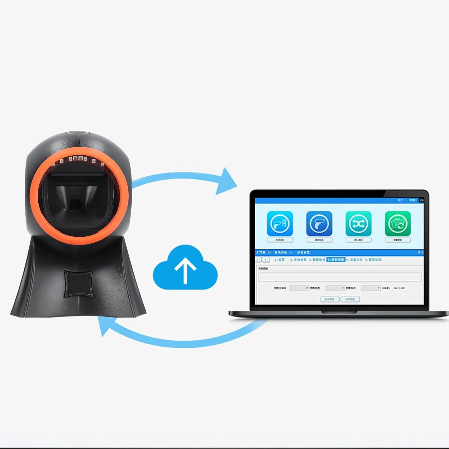 اسکنر بارکد رومیزی Eujgoov، بارکد خوان QR USB برای انبار، سوپرمارکت، کتابفروشی