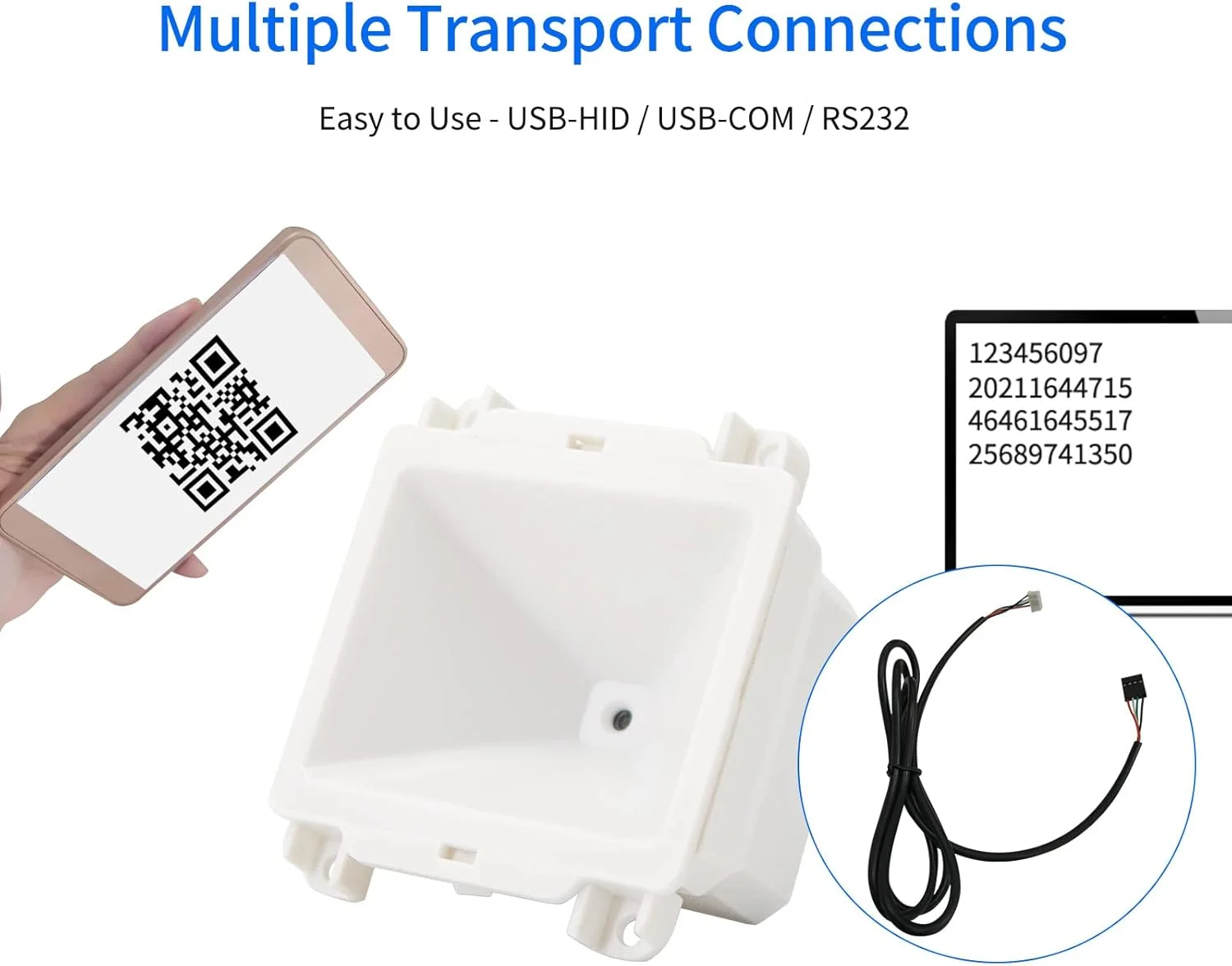 ماژول اسکنر بارکد 1D 2D تعبیه شده، ماژول خواننده کد QR، اتصال USB برای دستگاه گیت، بررسی بلیط، پرداخت موبایلی ماژول اسکنر بارکد 1D 2D تعبیه شده، ماژول خواننده کد QR، اتصال USB برای دستگاه گیت، بررسی بلیط، پرداخت موبایلی