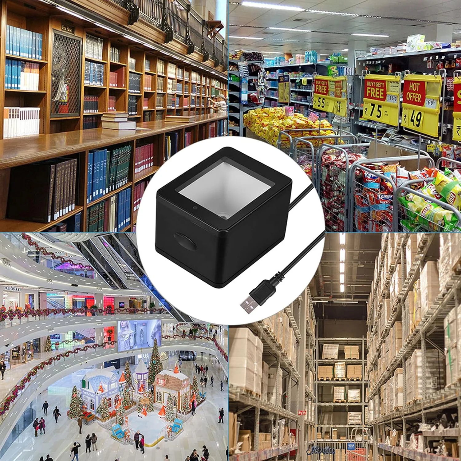 اسکنر بارکد YHD 9800 دسکتاپ 1D 2D QR با سیم USB، تصویر CMOS، دستی برای پرداخت موبایلی، بلیط الکترونیکی، اتوماسیون اداری، کیوسک ها و تجهیزات اسکنر بارکد YHD 9800 دسکتاپ 1D 2D QR با سیم USB، تصویر CMOS، دستی برای پرداخت موبایلی، بلیط الکترونیکی، اتوماسیون اداری، کیوسک ها و تجهیزات